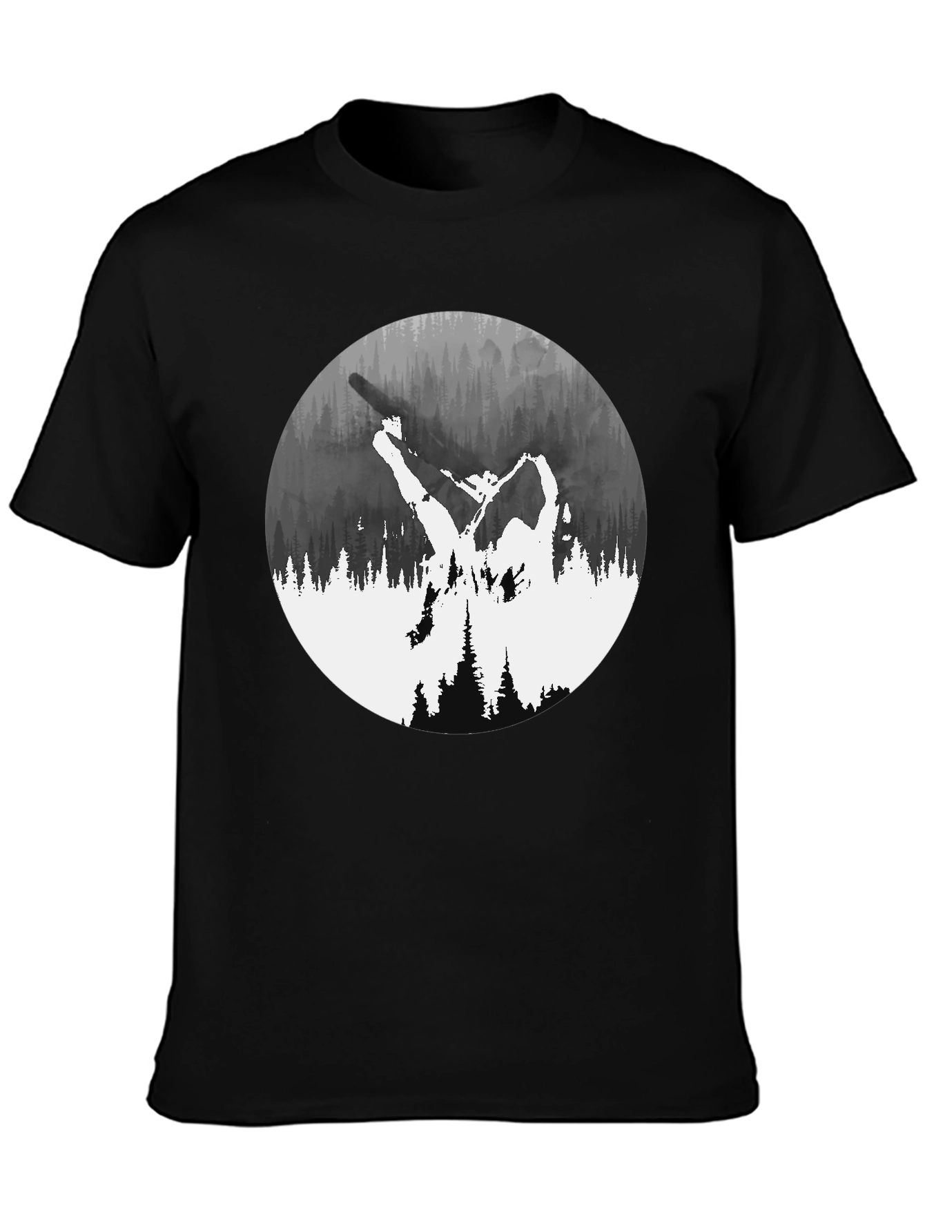 Black Nature Silhouette Graphic Tee - Black view 3