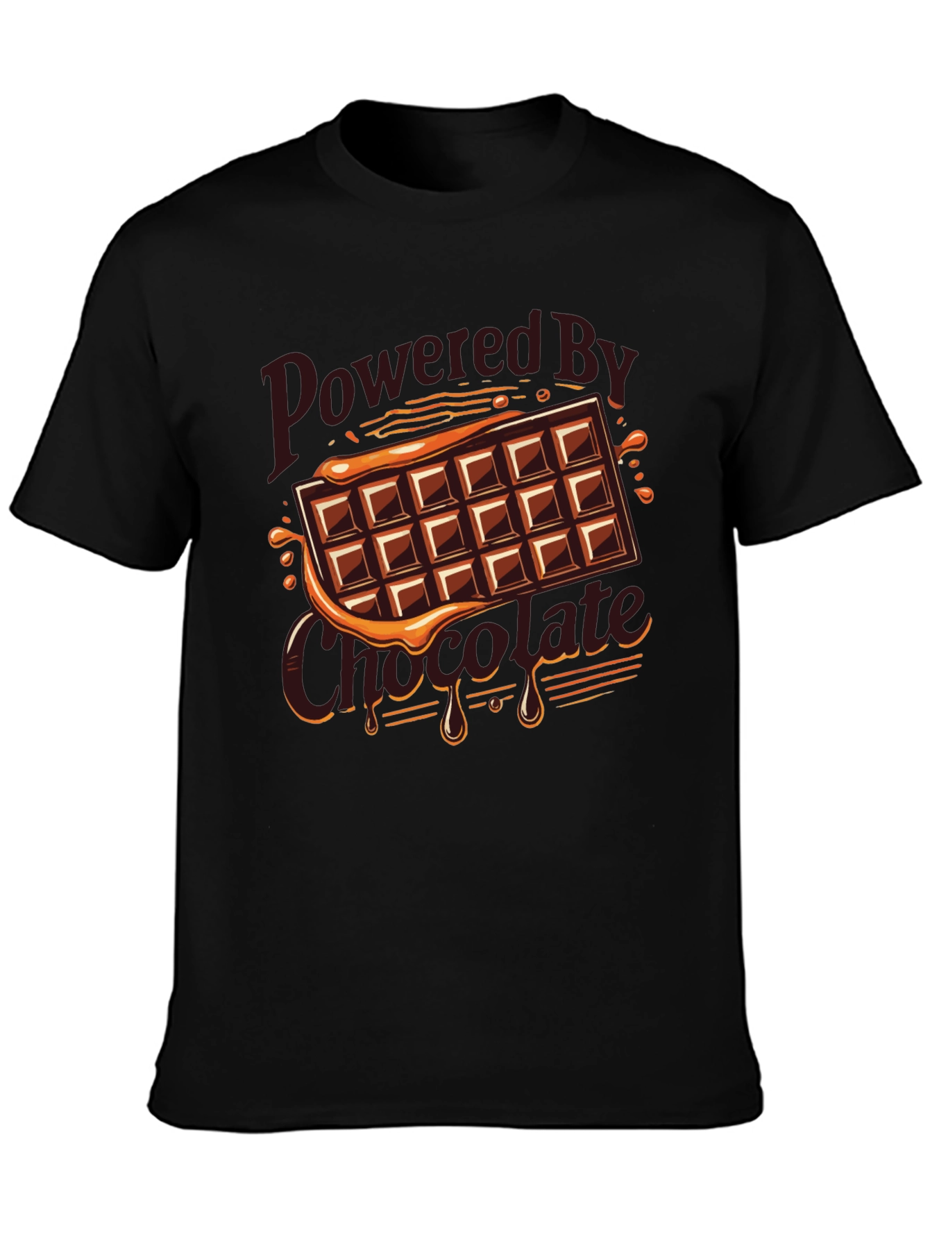 Black Powered By Chocolate Graphic Tee view 3