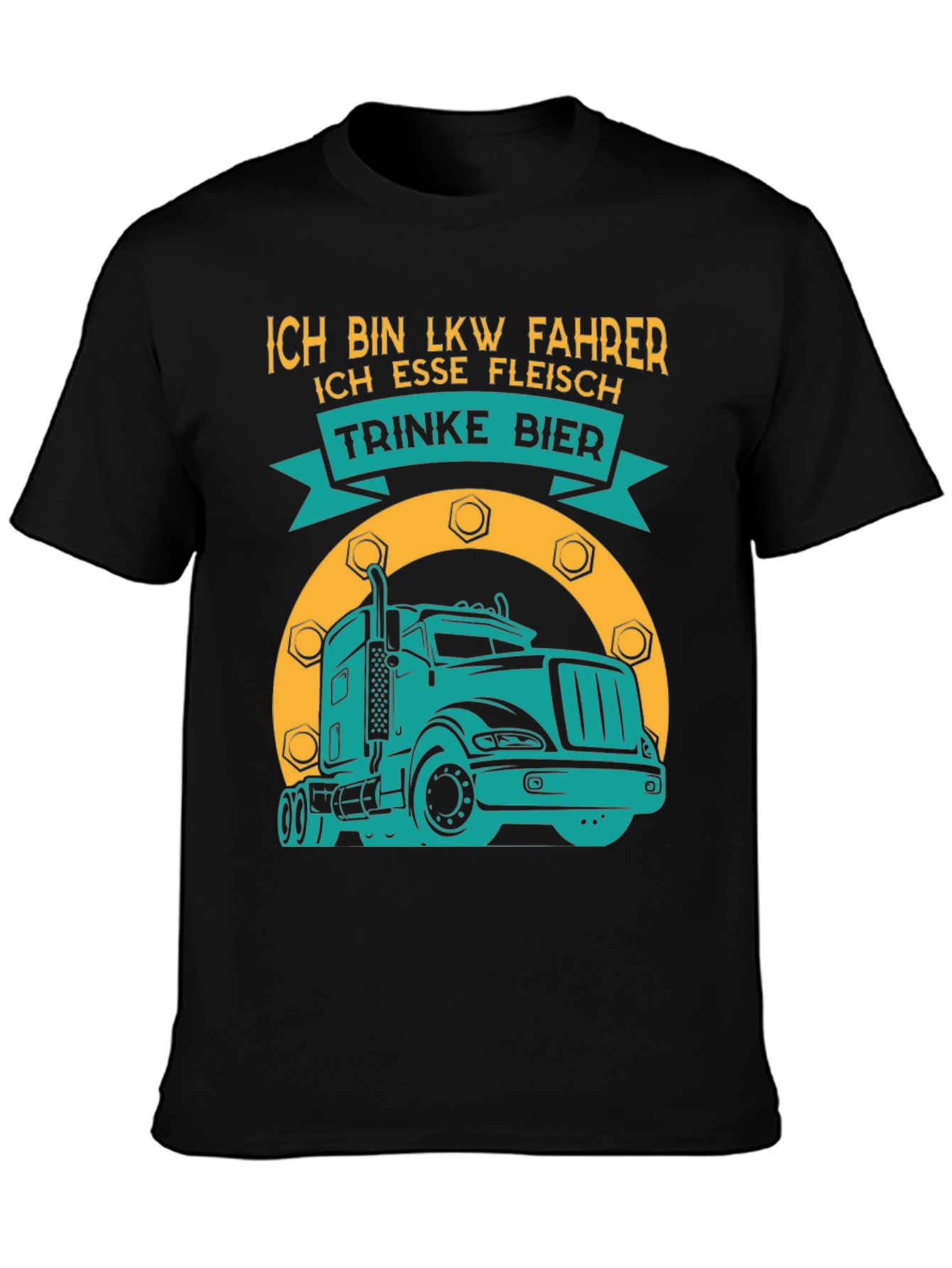 Black Trucker T-Shirt - I'm a Trucker I Eat Meat I Drink Beer view 3