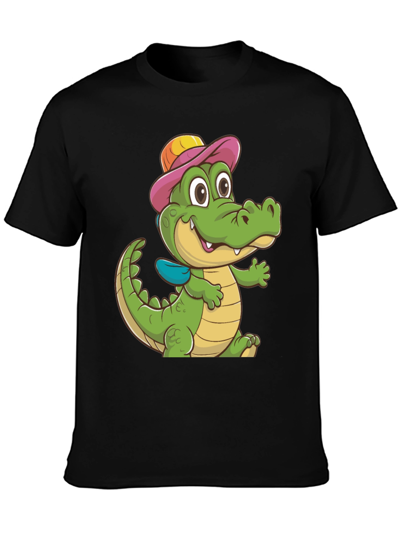 Black Cartoon Alligator T-Shirt view 3