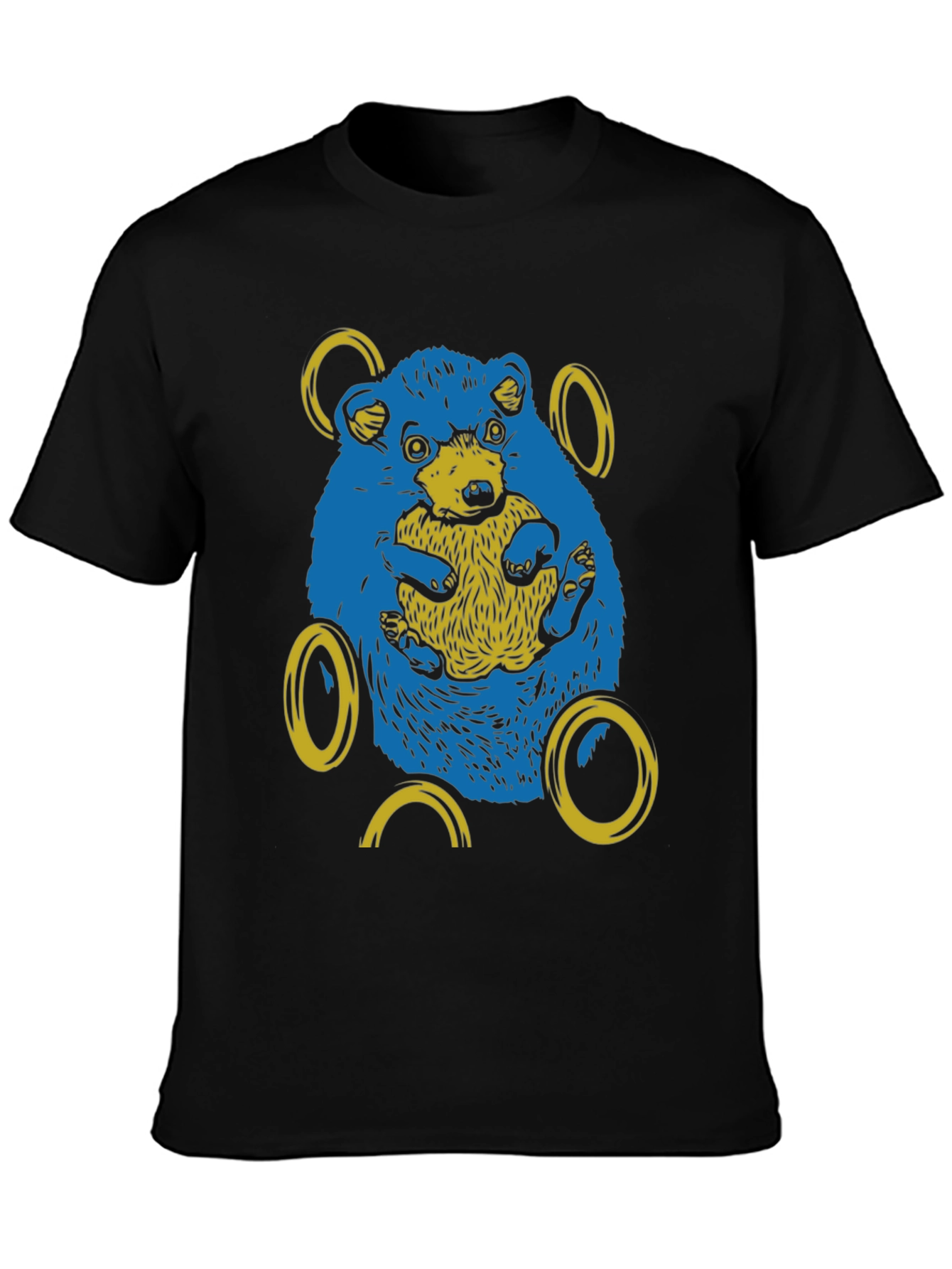 Black Sonic Hedgehog Graphic Tee - Black Cotton Shirt view 3