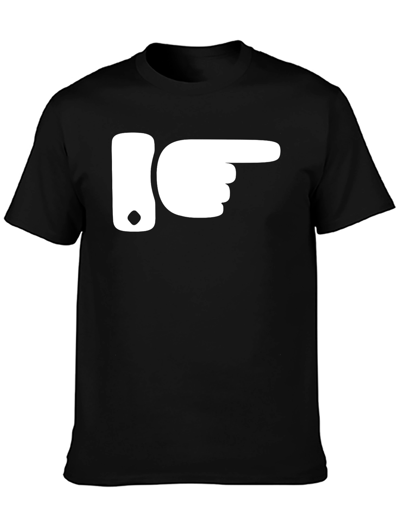 Black Pointing Finger Graphic Tee - Novelty Humor Shirt view 3