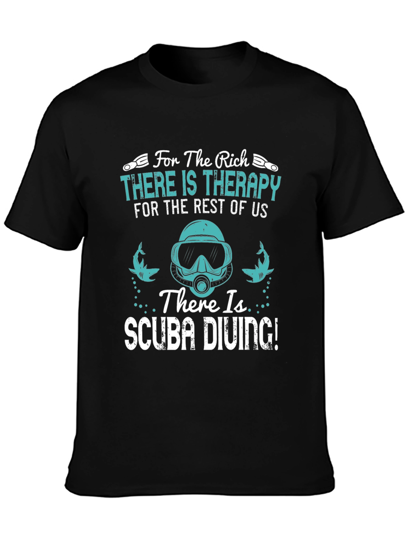 Black Funny Scuba Diving T-Shirt: Therapy Alternative view 3