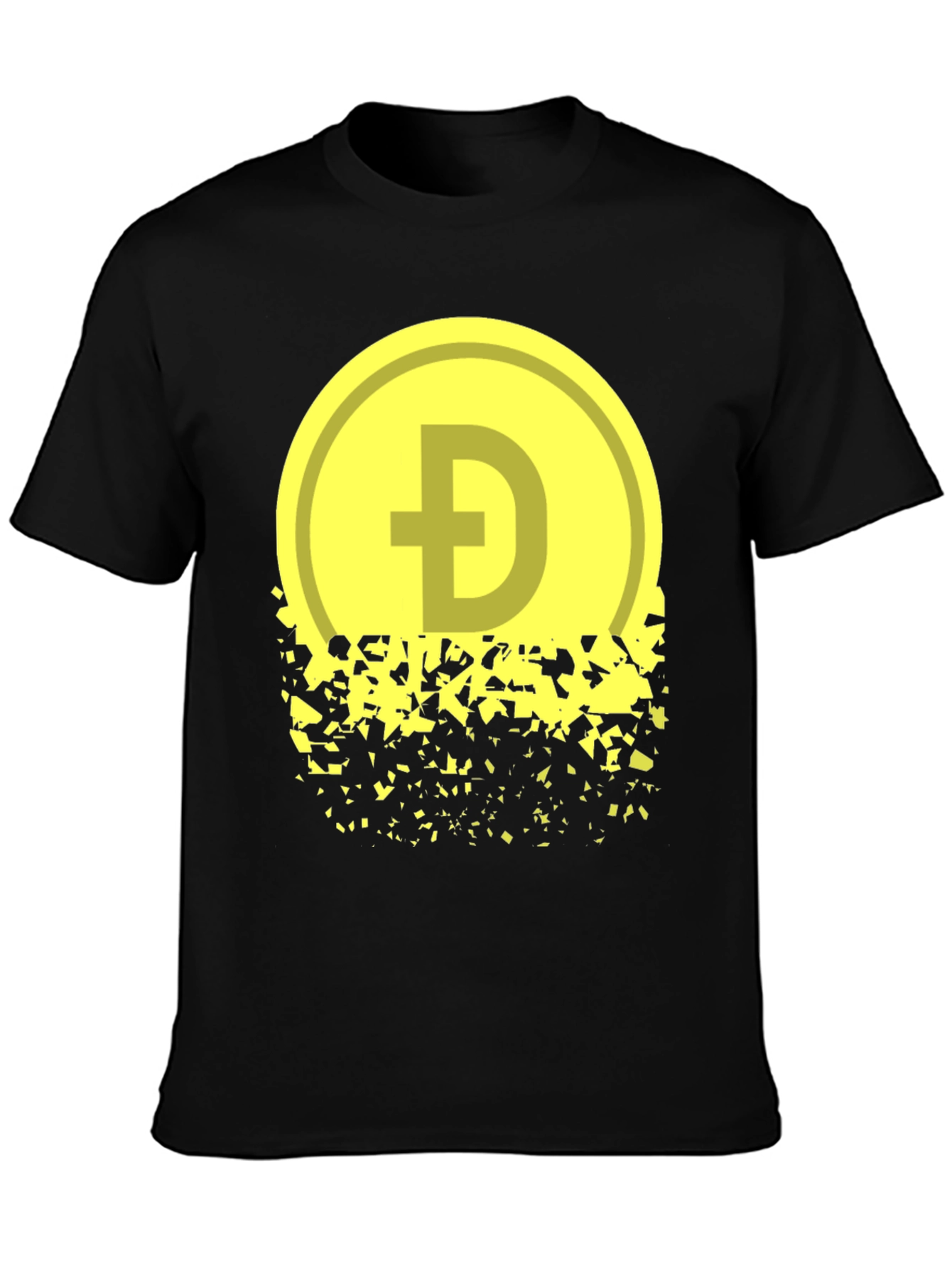 Black Dogecoin Fading Graphic Tee - Crypto Inspired Apparel view 3