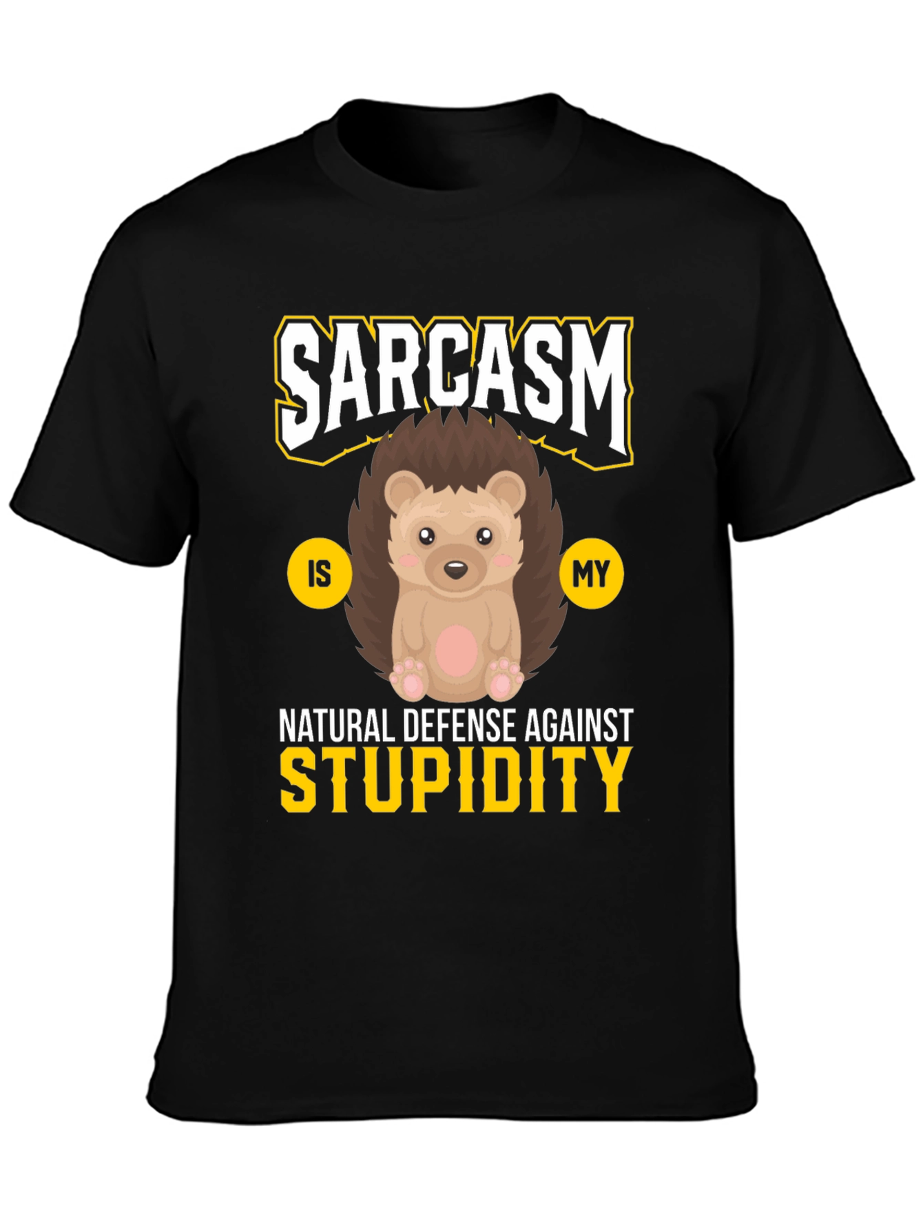 Black Sarcasm Hedgehog T-Shirt view 3