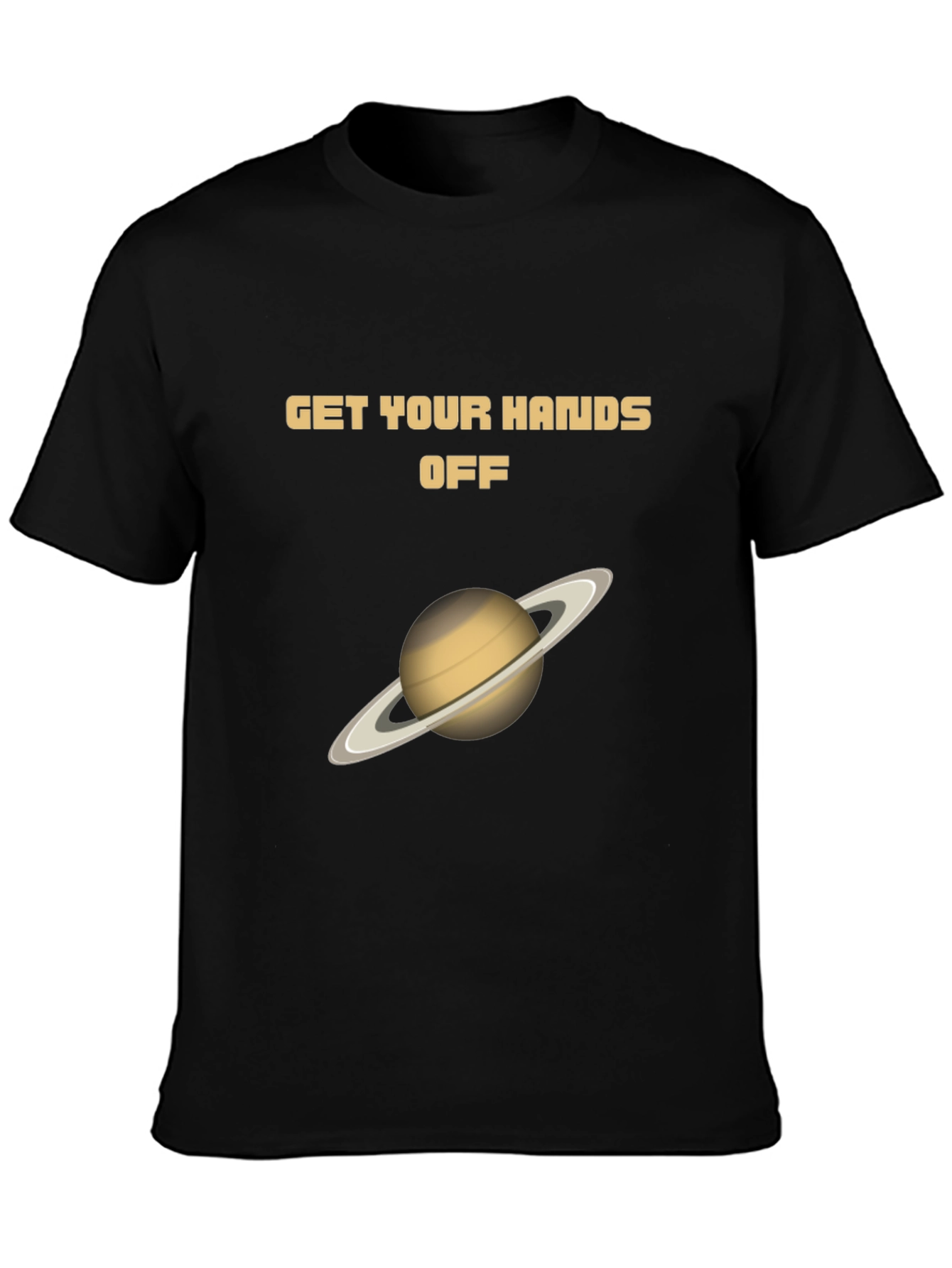 Black Get Your Hands Off Saturn Graphic T-Shirt view 3