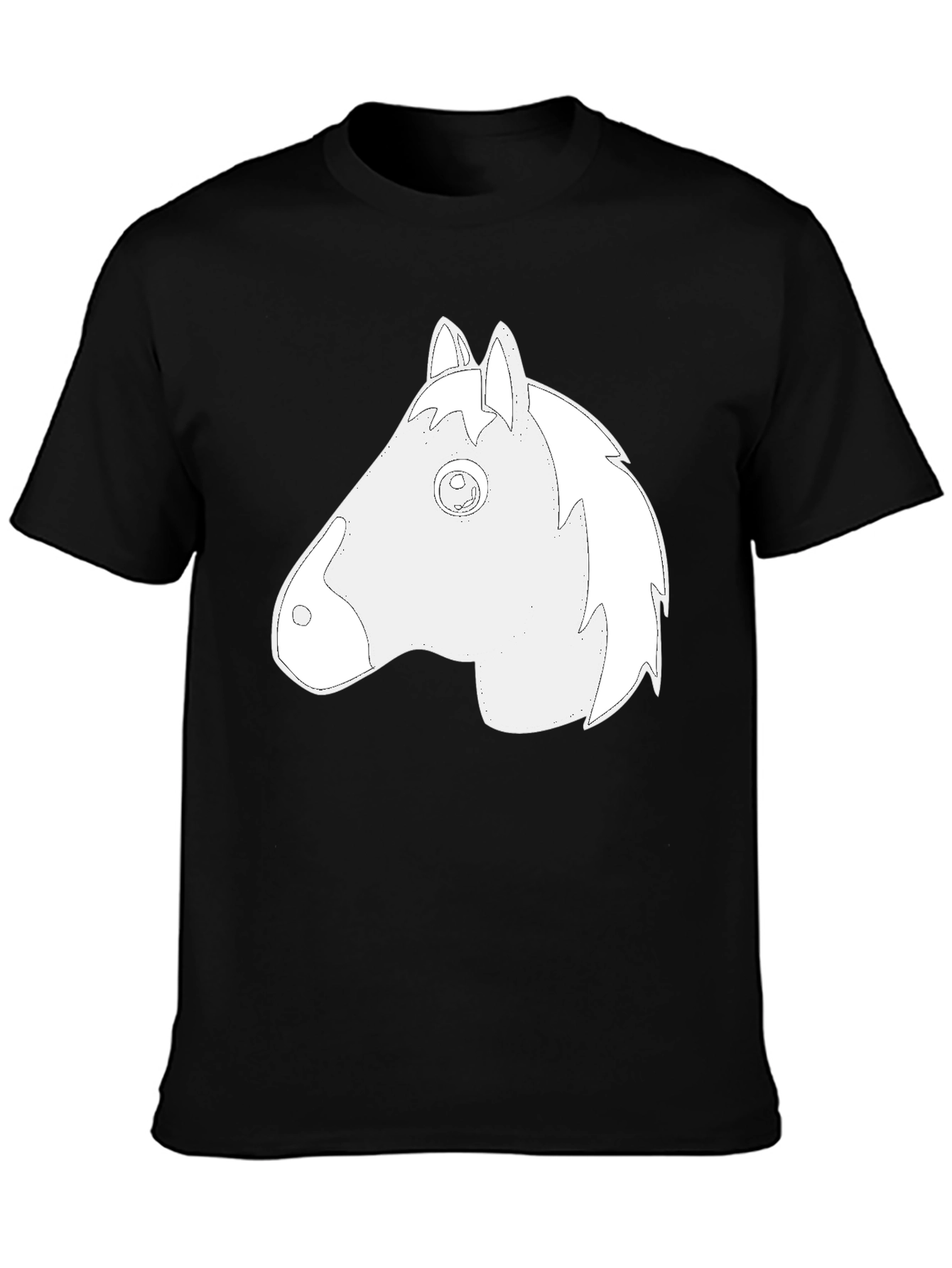 Black Black T-Shirt with Horse Head Graphic view 3