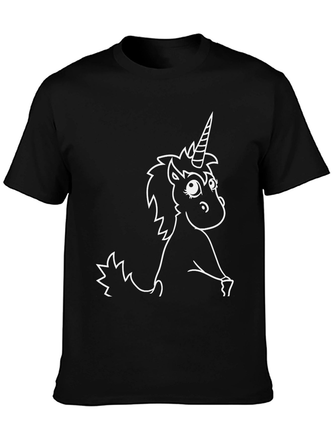 Black Unicorn Graphic Tee - Men's Black T-Shirt view 3
