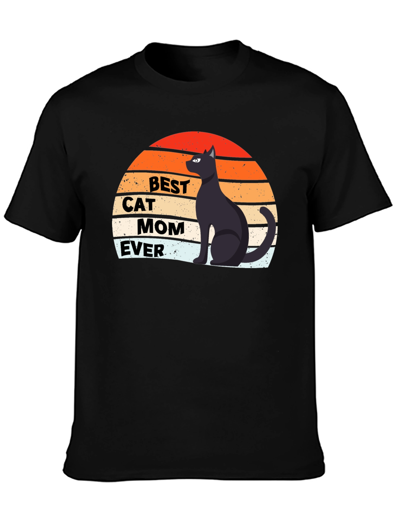 Black Best Cat Mom Ever Graphic Tee view 3
