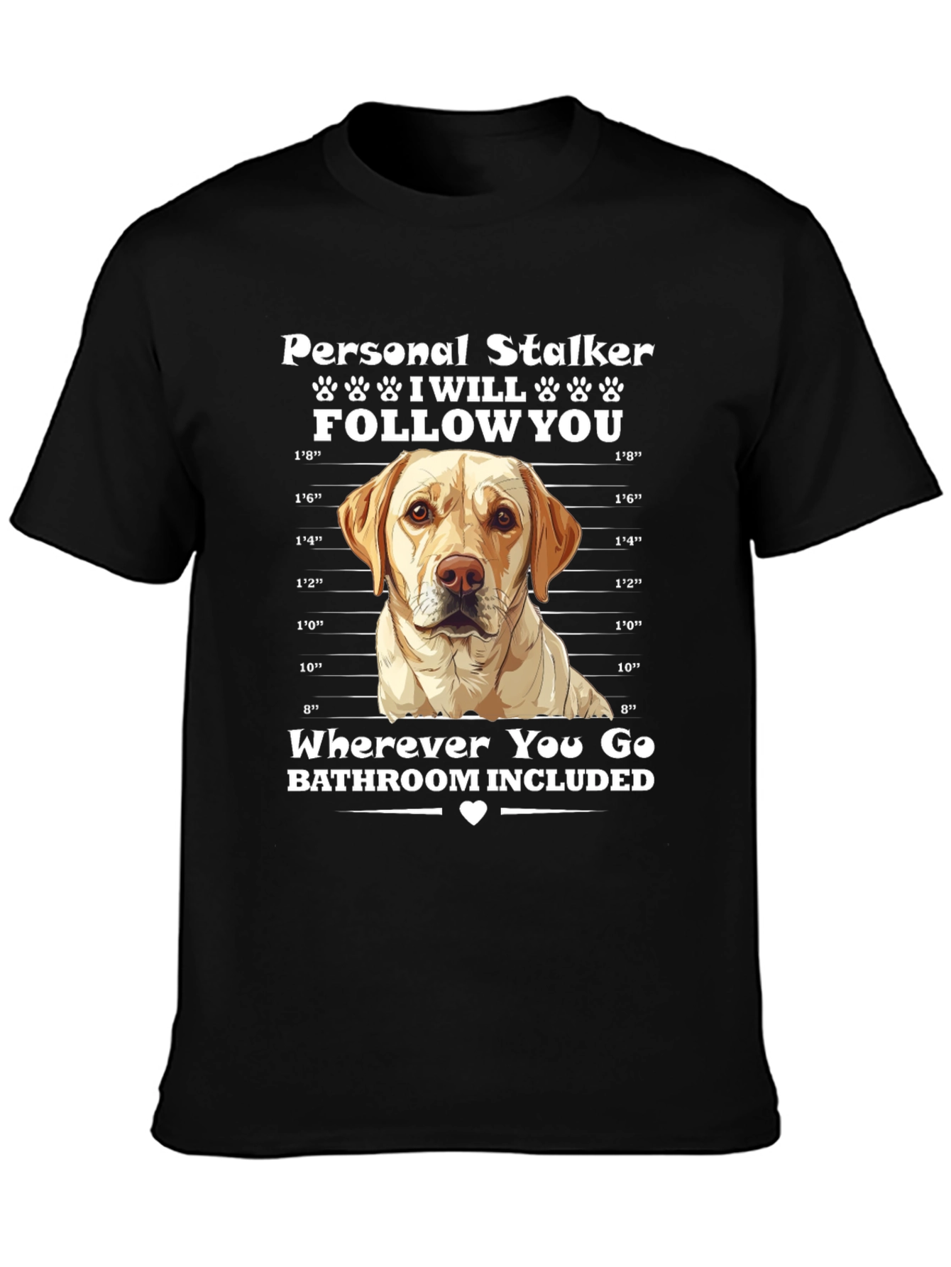 Black Personal Stalker Dog T-Shirt view 3