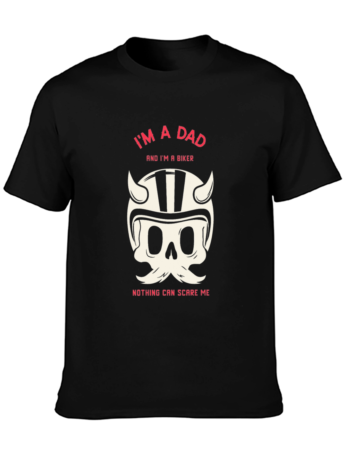 Black I'm a Dad & Biker T-Shirt view 3
