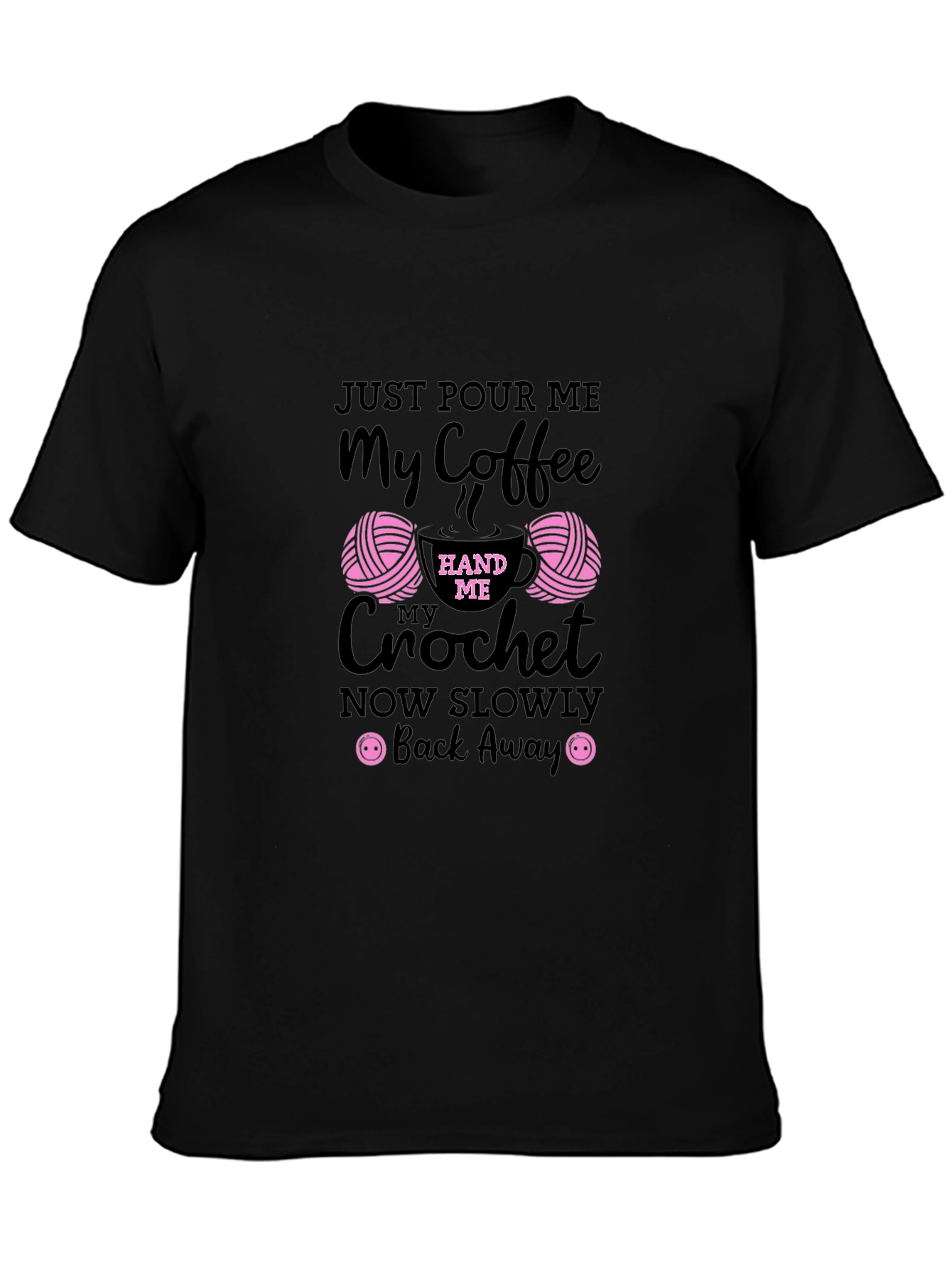 Black Coffee & Crochet Graphic Tee - Humor Apparel view 3