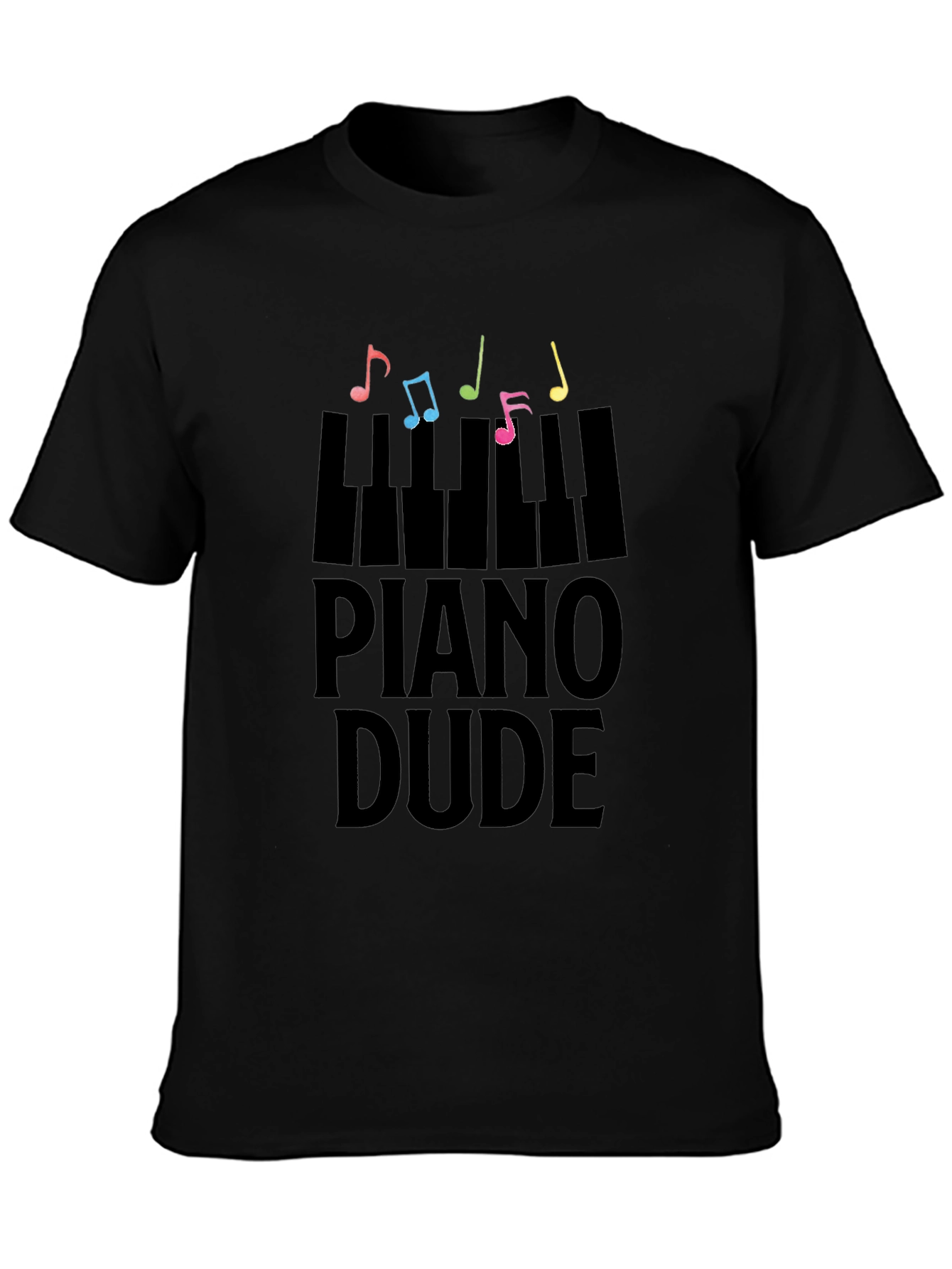 Black Piano Dude Black Graphic Tee view 3