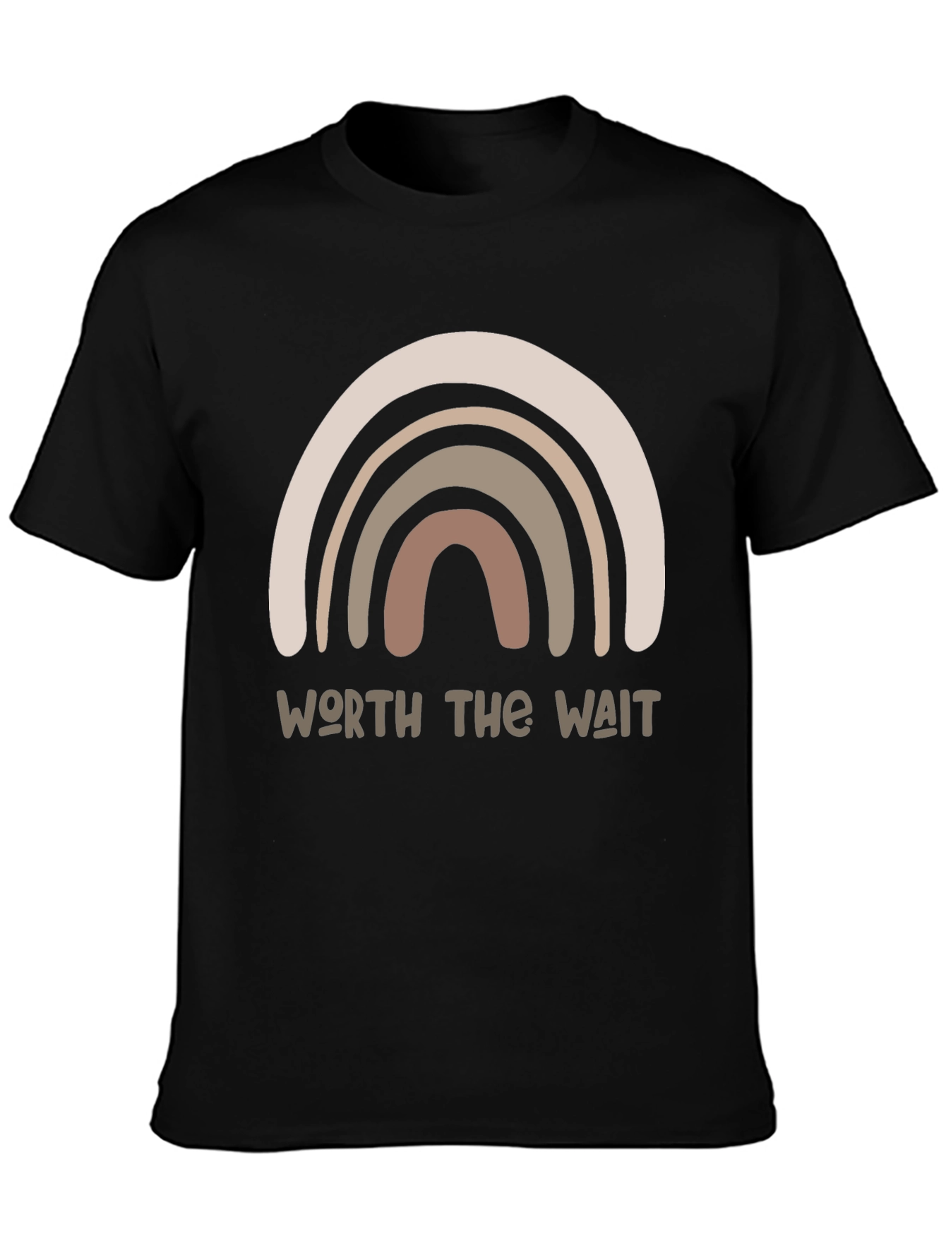 Black Worth the Wait Rainbow Graphic Tee - Unisex view 3