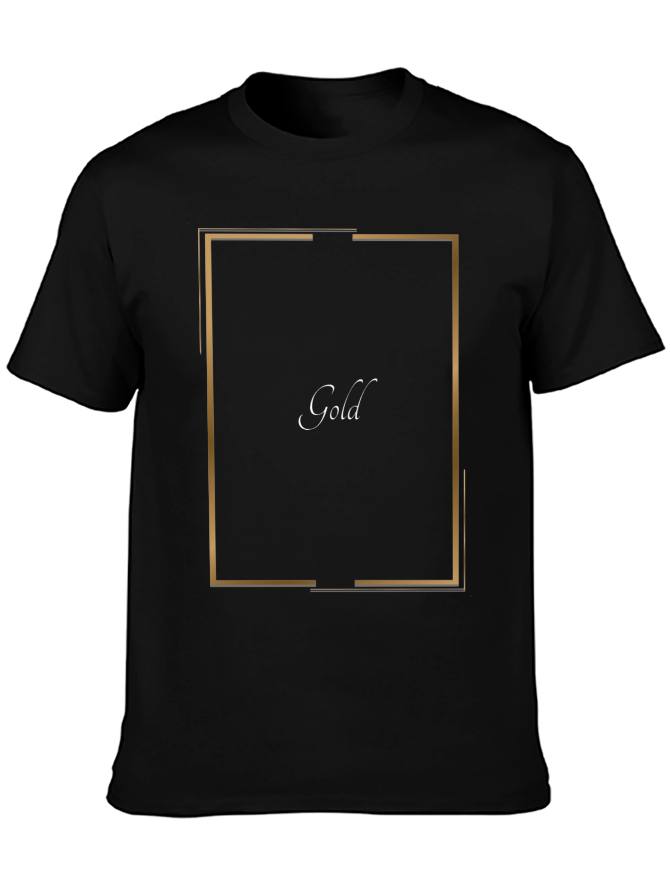 Gold Design Black T-Shirt - Modern Graphic Tee - 3