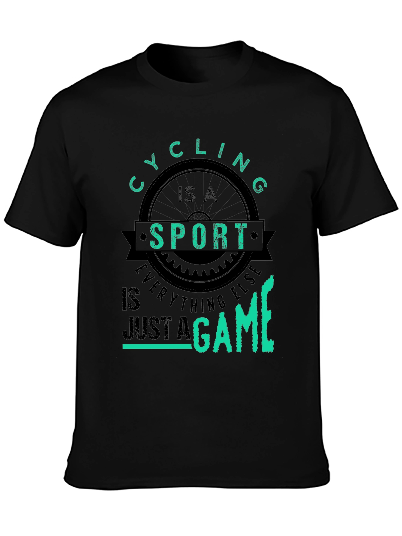 Black Cycling is a Sport T-Shirt view 3