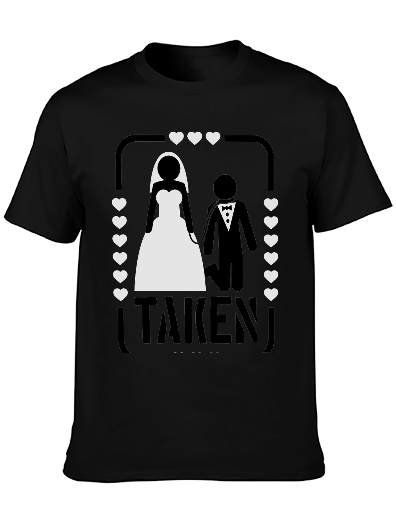 Black Taken Wedding T-Shirt view 3