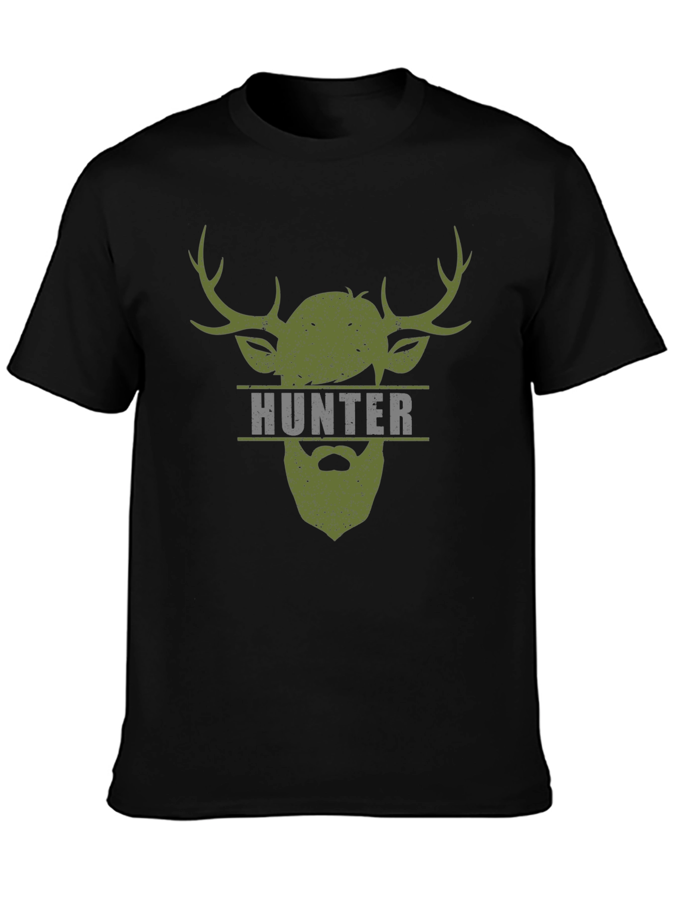 Black Hunter Stag Graphic Tee - Men's Black T-Shirt view 3