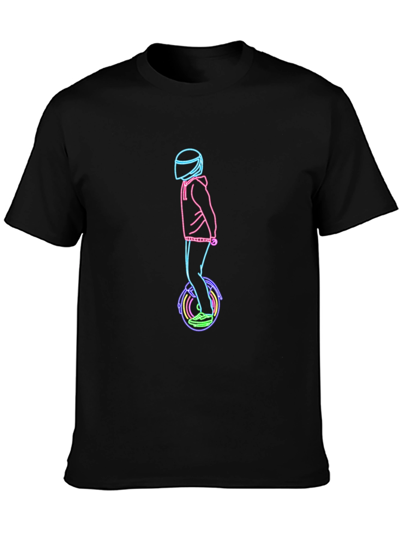 Black Neon Rider T-Shirt - Unique Graphic Tee view 3
