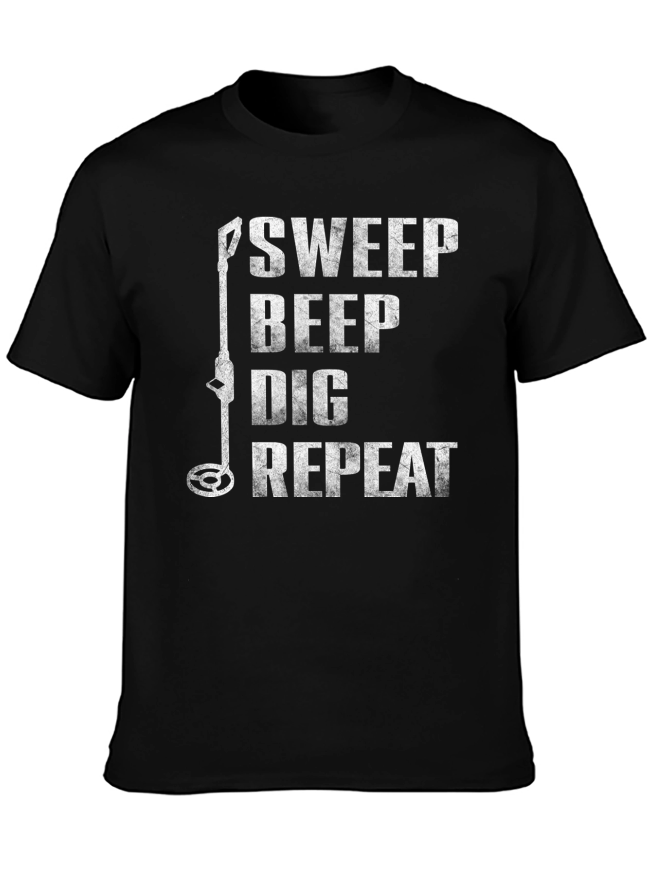 Black Metal Detecting T-Shirt - Sweep Beep Dig Repeat view 3