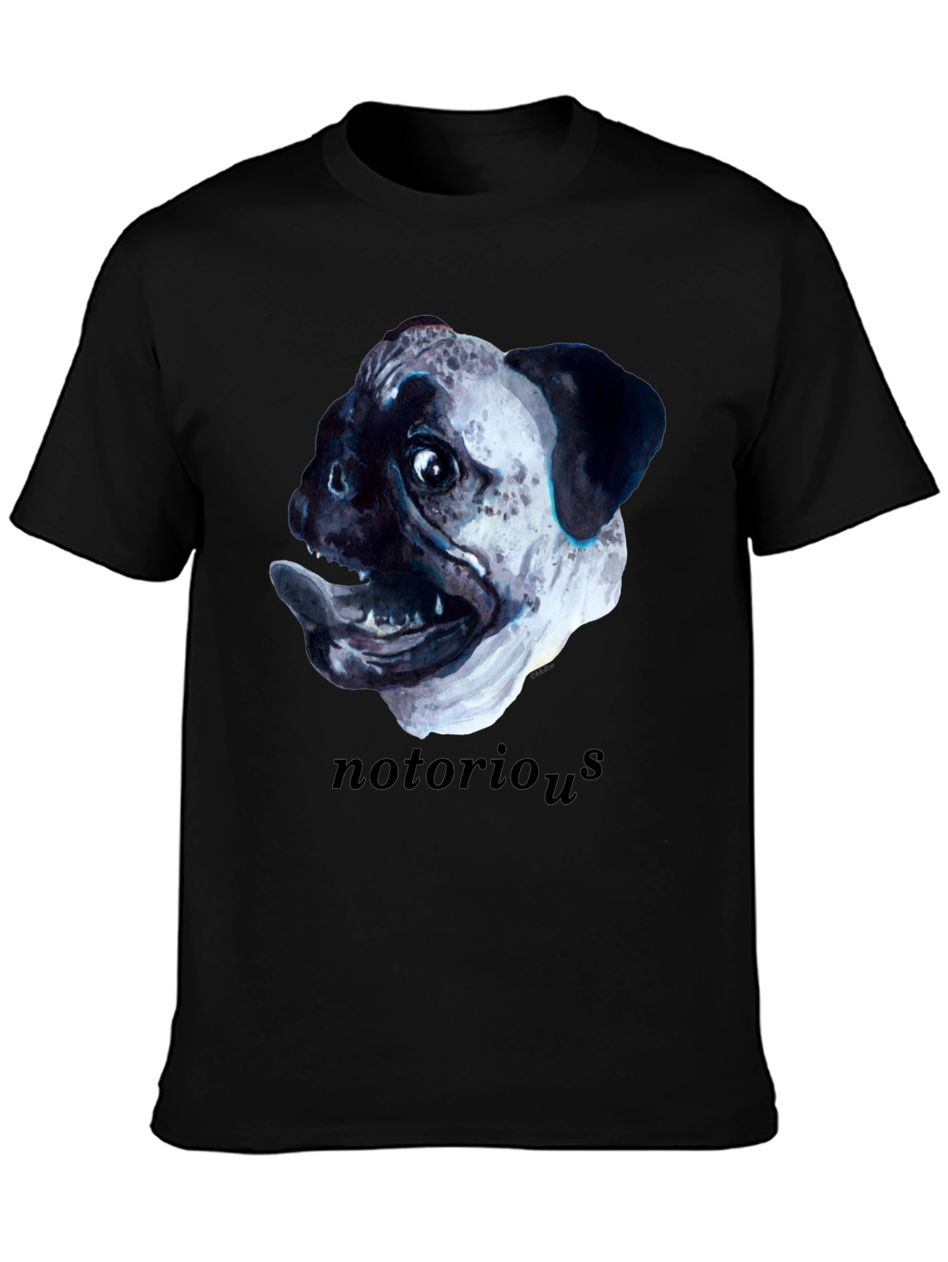 Black Notorious Pugs T-Shirt - Funny Dog Tee view 3