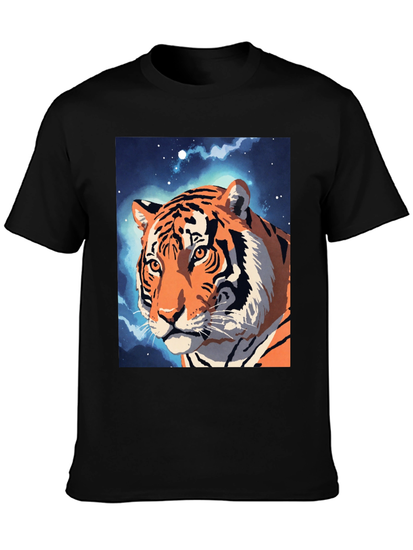 Black Tiger Galaxy Graphic Tee - Cool Animal Design view 3
