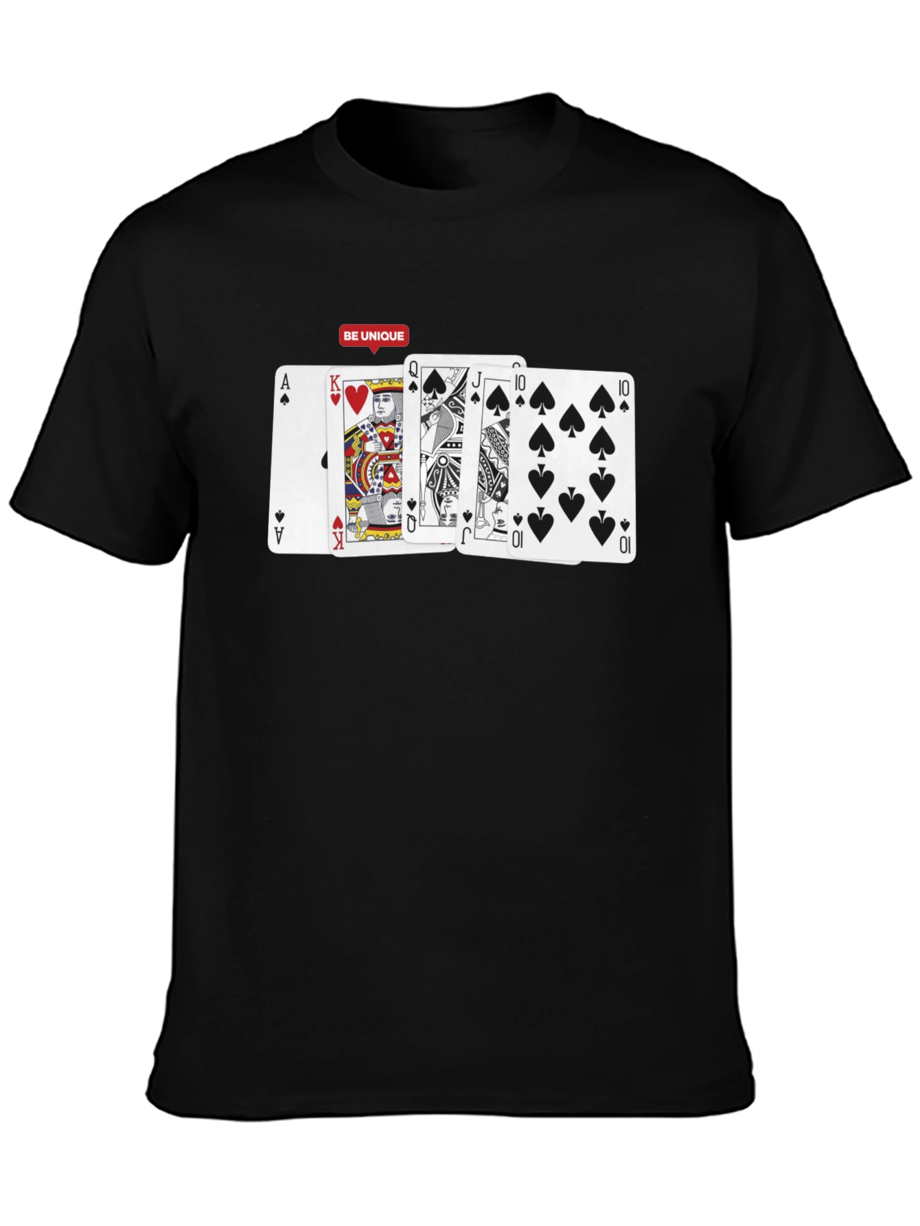 Black Poker Hand T-Shirt: Be Unique Card Design view 3