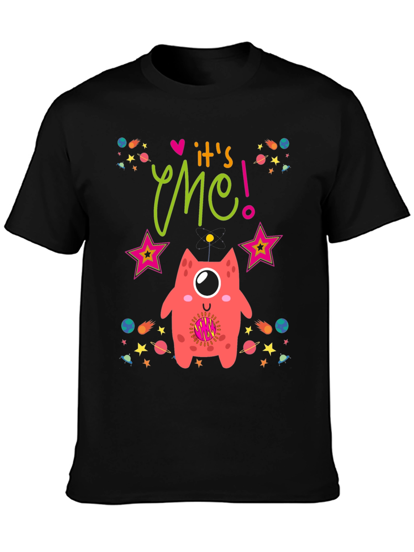Black It's Me! Monster Graphic Tee - Space Lover view 3