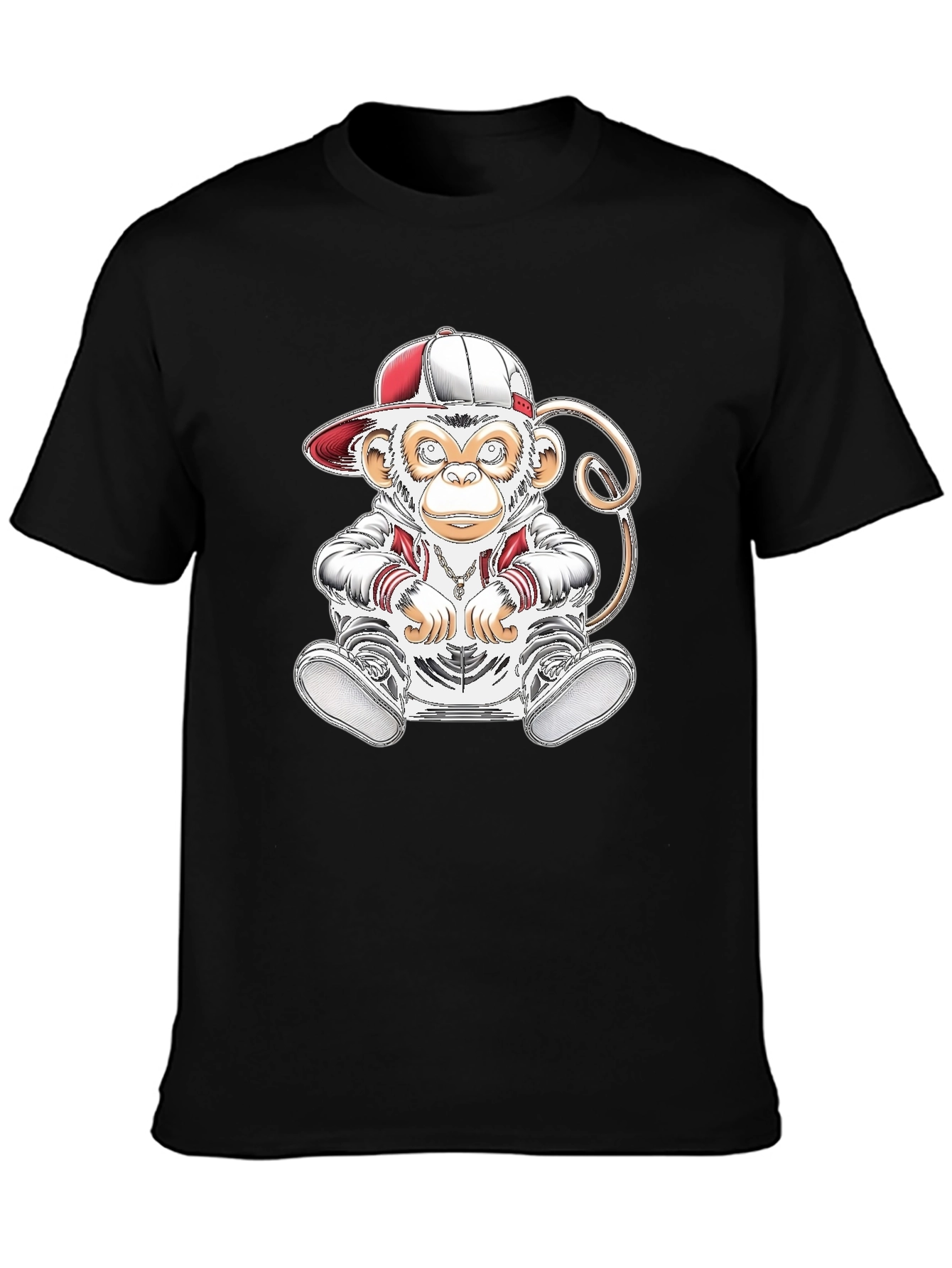 Black Cool Monkey Graphic T-Shirt - Urban Style view 3