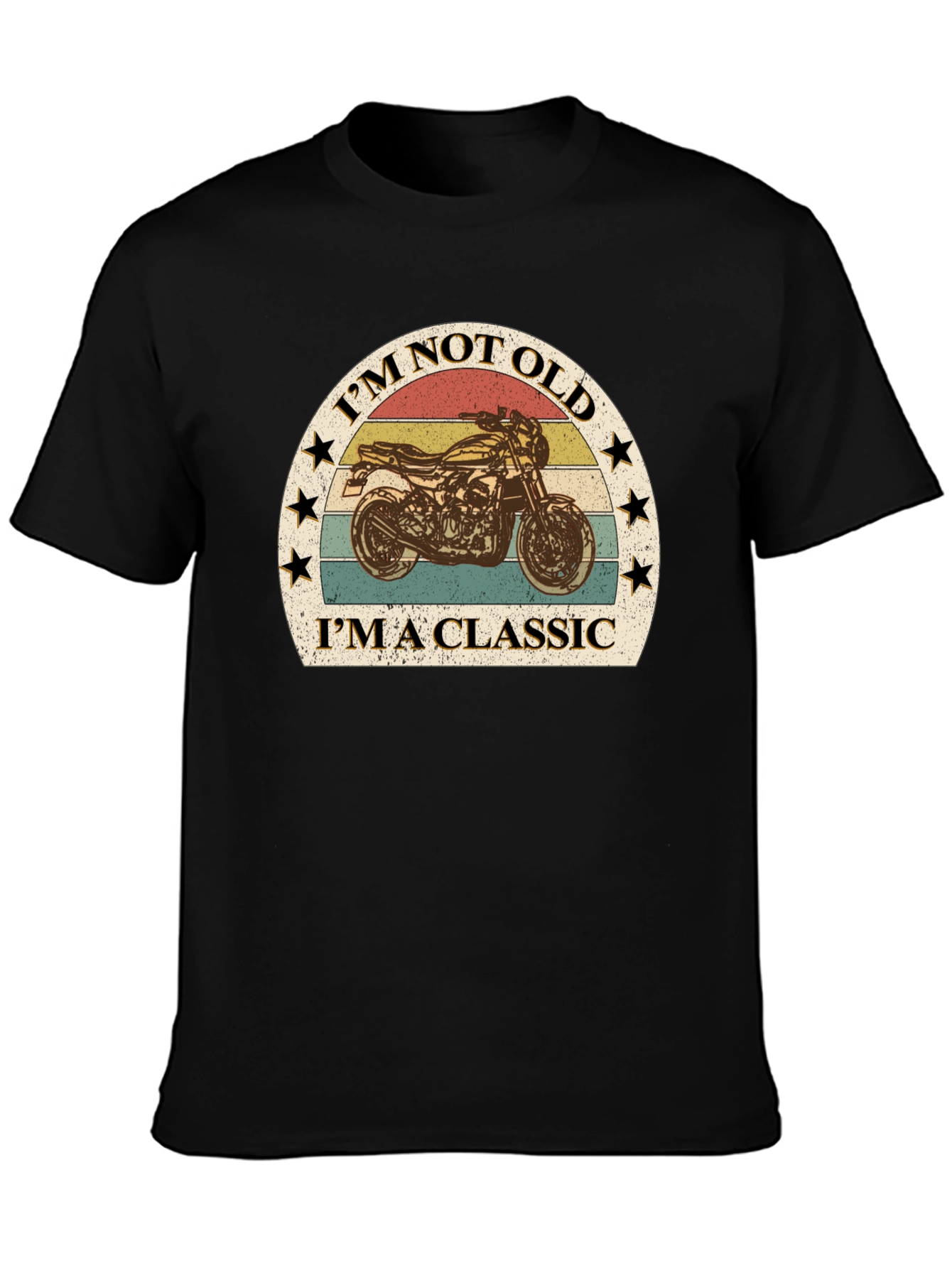Black Classic Motorcycle Graphic Tee - I'm Not Old view 3