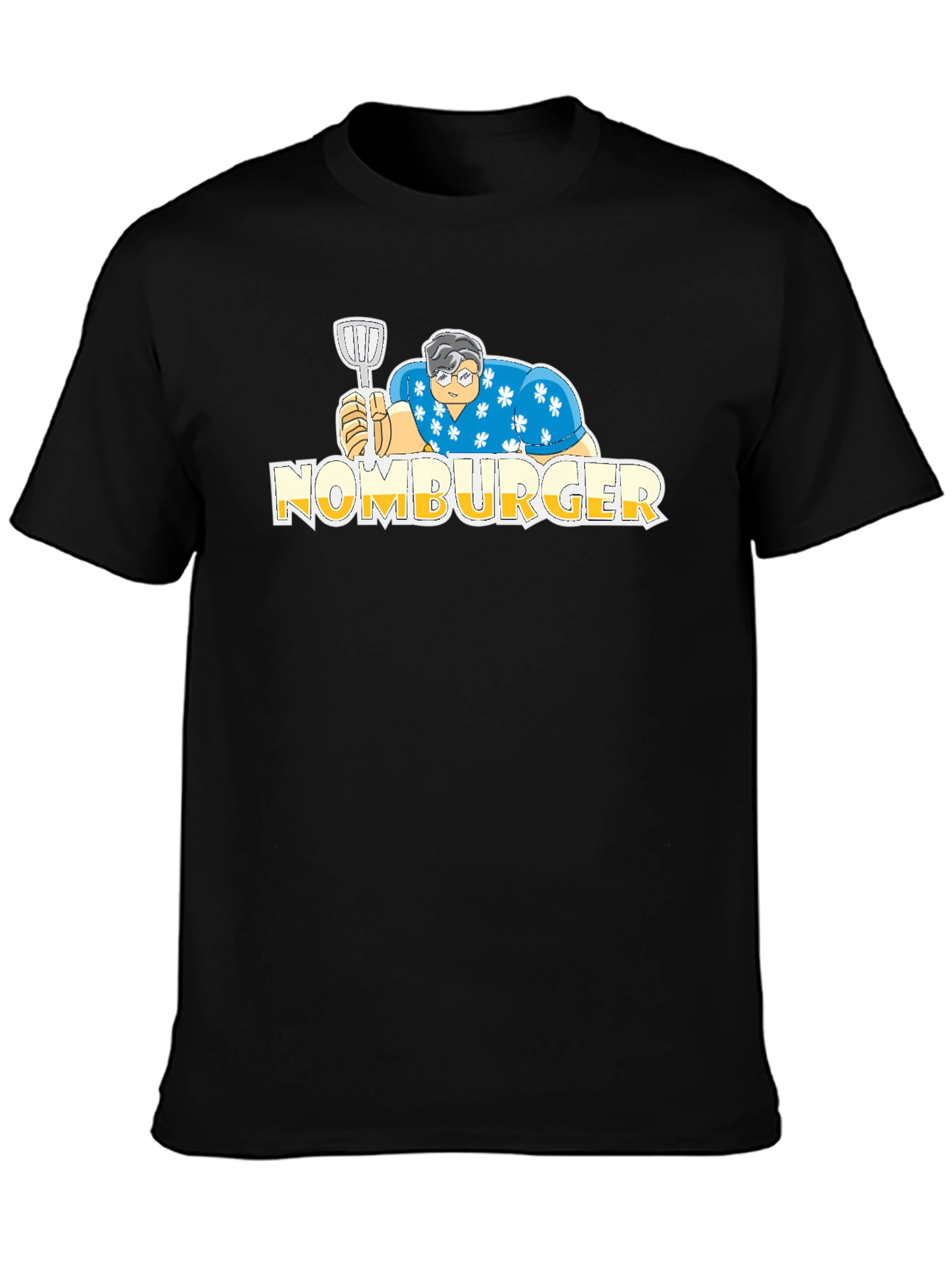 Black NomBurger Black T-Shirt - Fun Graphic Tee view 3