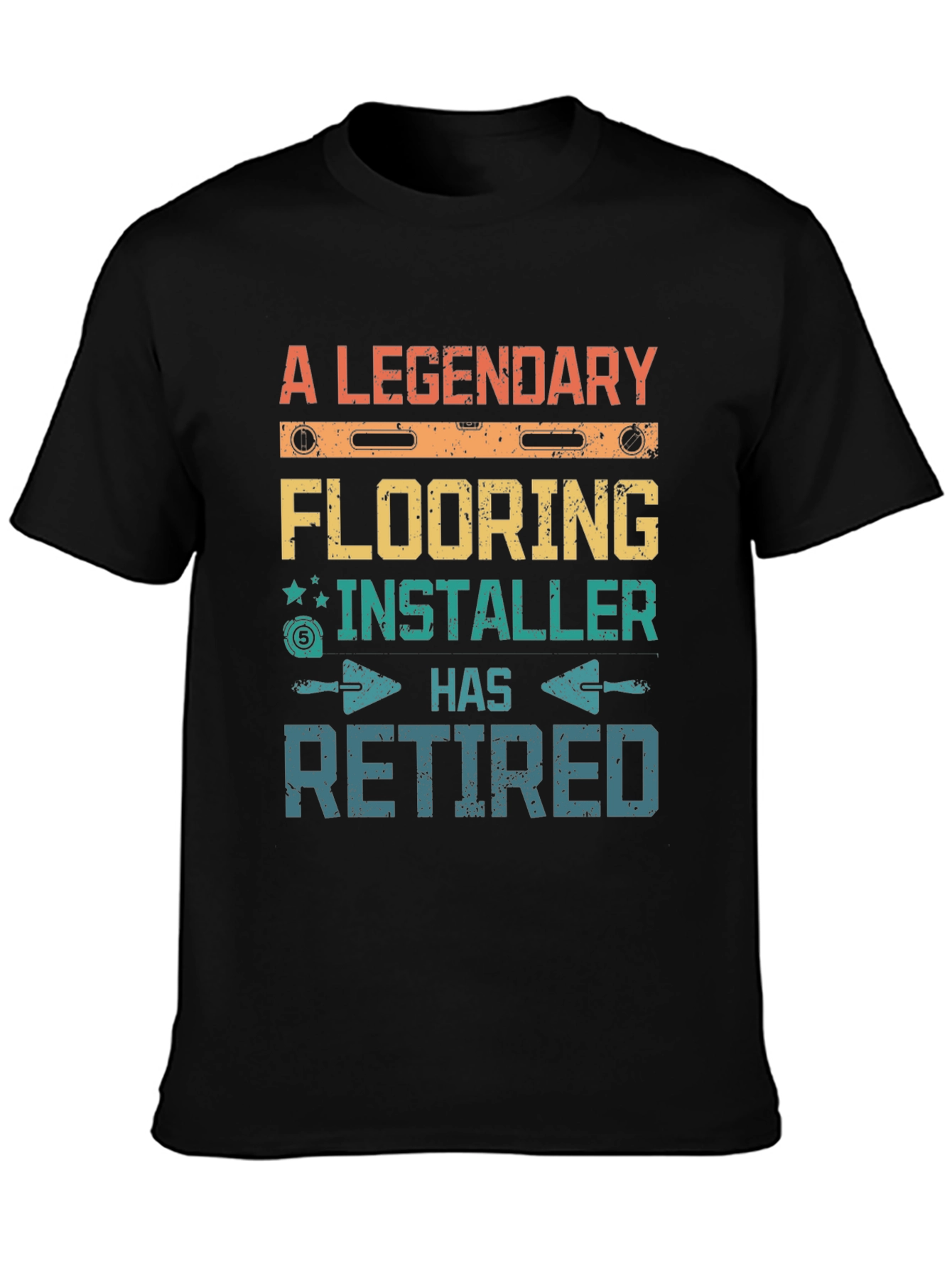 Black Retired Flooring Installer T-Shirt - Legendary view 3