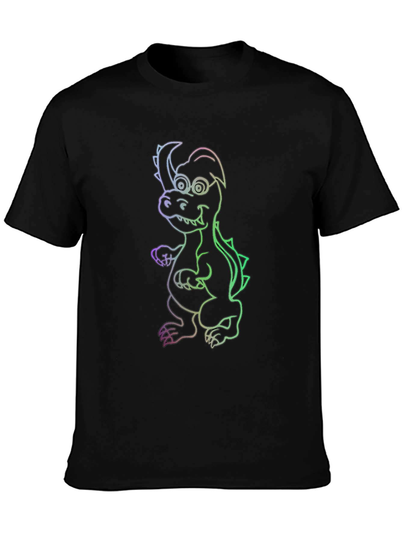 Black Cool Dragon Graphic Black T-Shirt view 3
