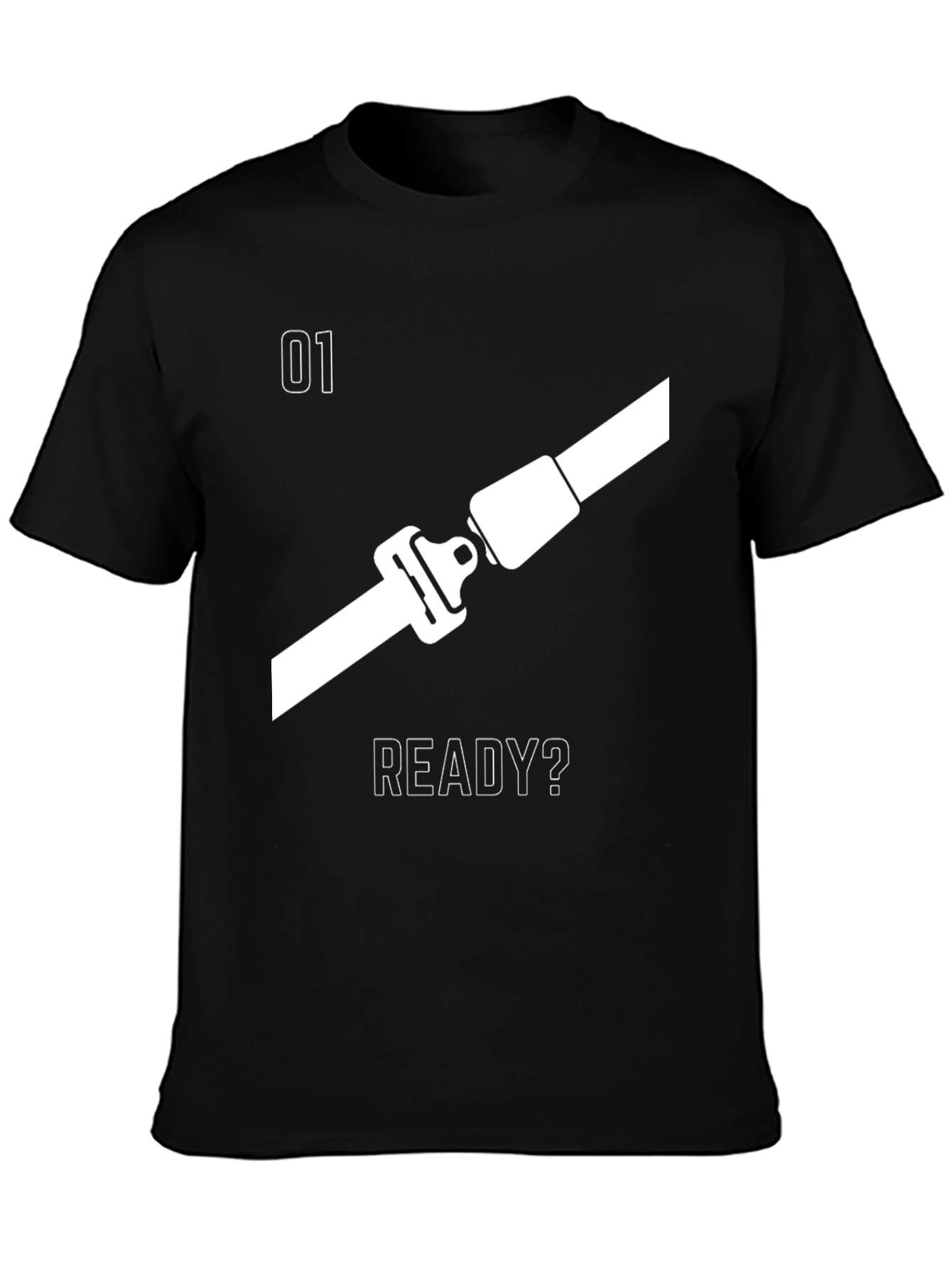 Black Seatbelt Ready T-Shirt - Black Graphic Tee view 3