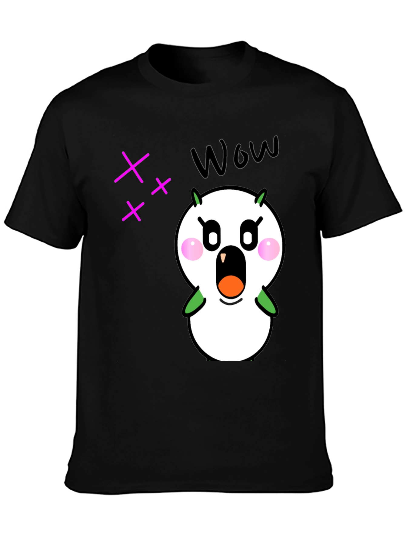 Black Funny Cartoon Character Graphic Black T-Shirt view 3