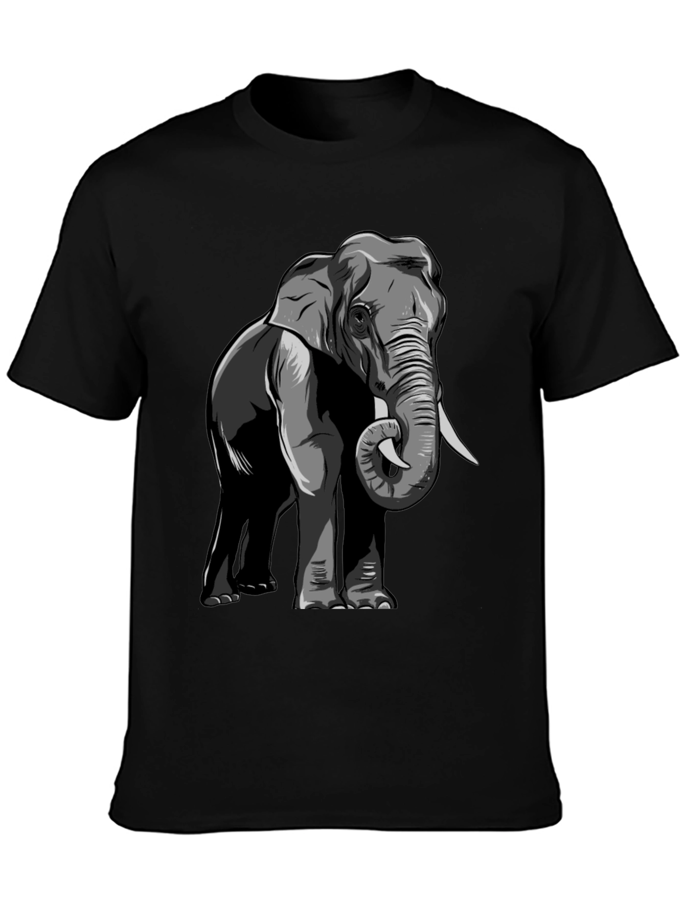 Black Elephant Graphic T-Shirt - Classic Black Tee view 3