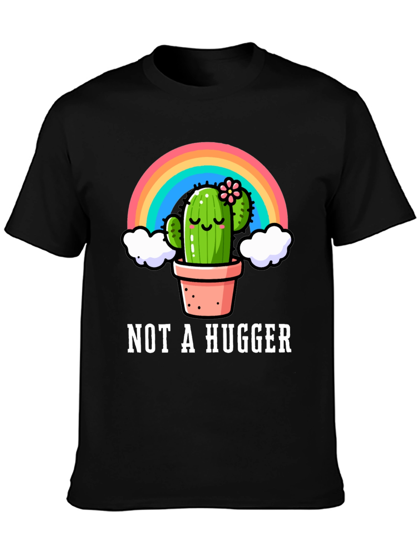 Black Not A Hugger Cactus Graphic Tee view 3
