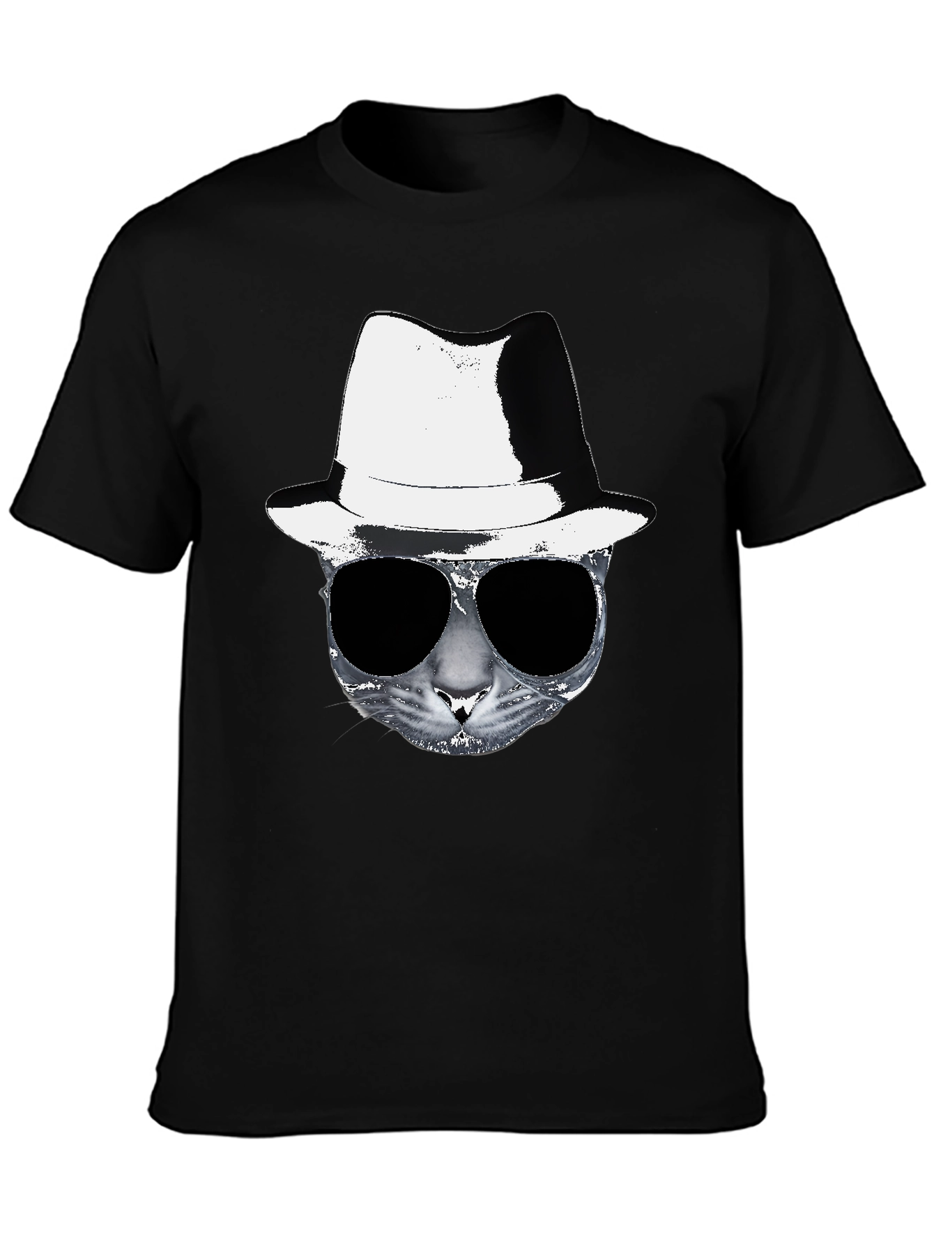 Black Cool Cat Tee - Black Graphic T-Shirt view 3