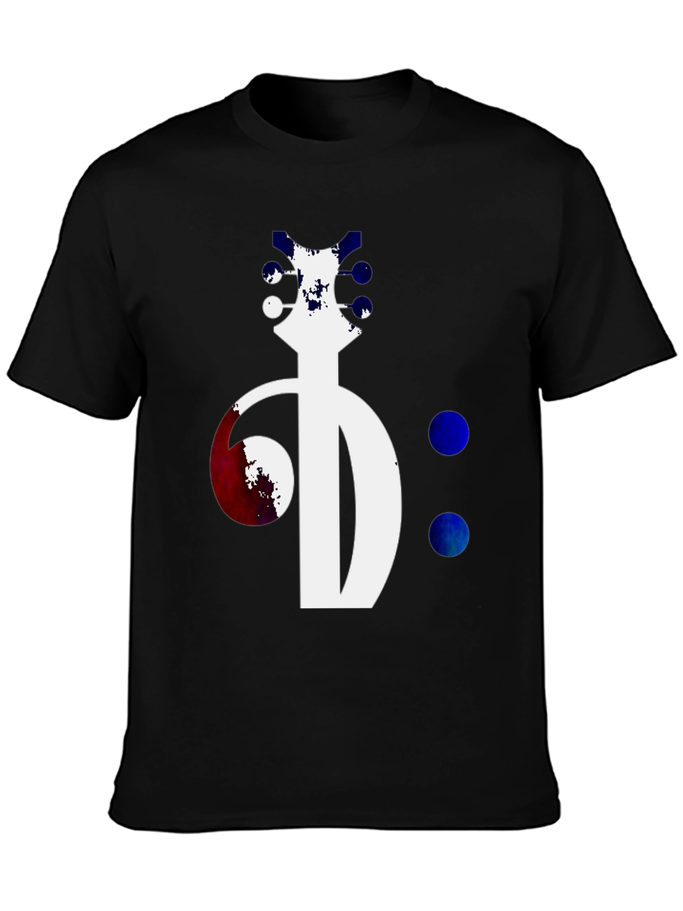 Abstract Guitar Bass Clef Graphic Tee - Unique Music Shirt - 3