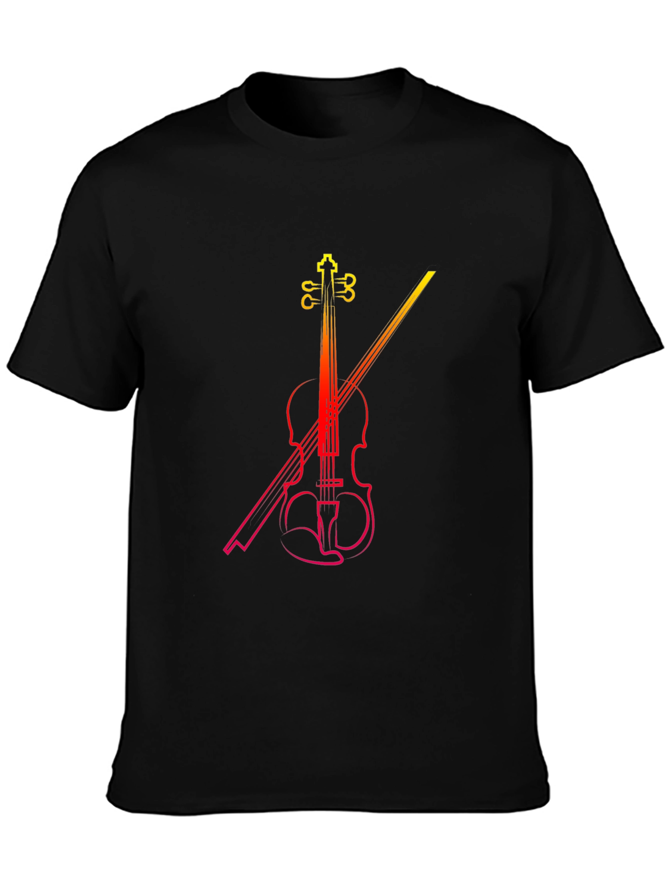 Black Violin Graphic Print Black T-Shirt view 3
