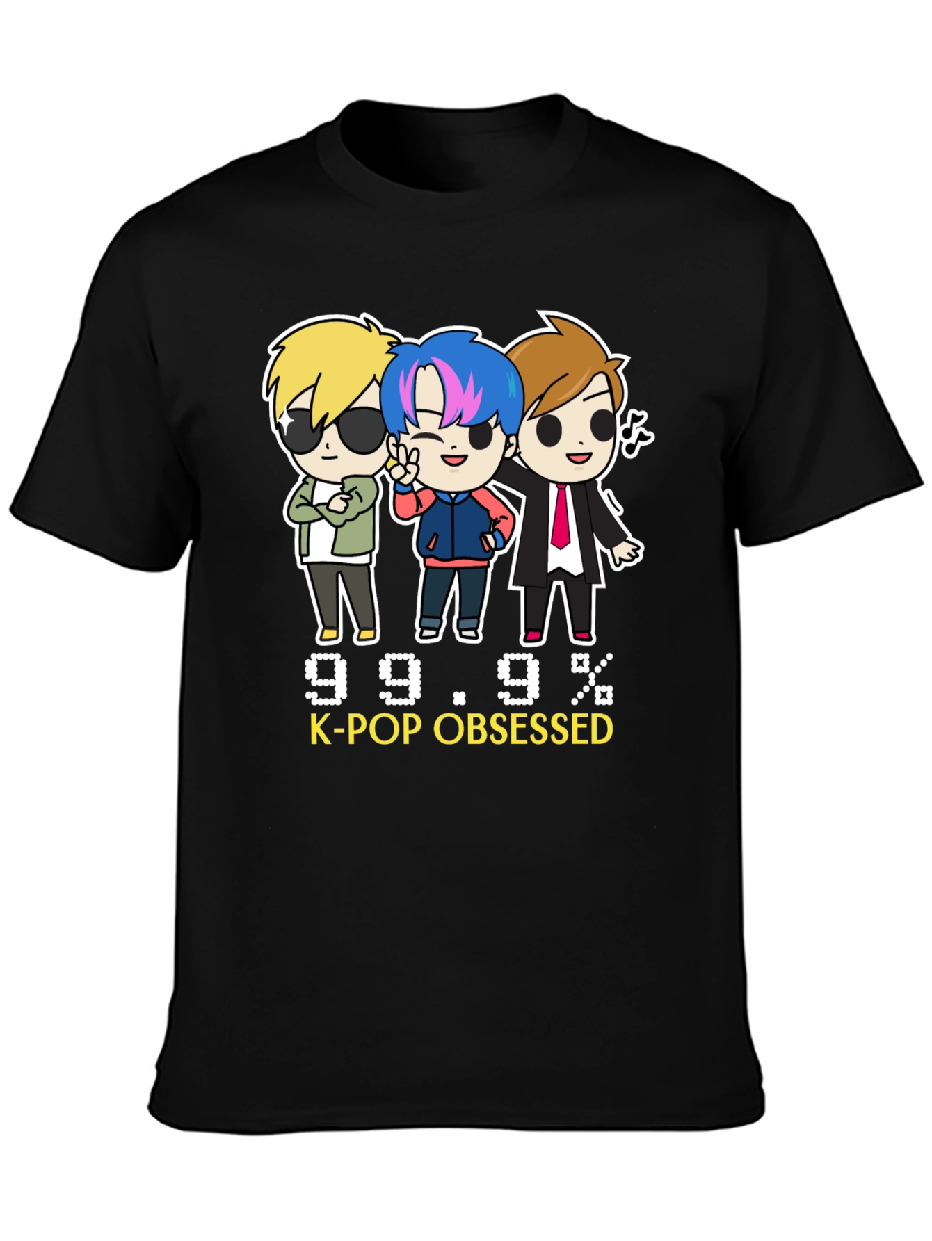Black K-Pop Obsessed Black Graphic Tee view 3