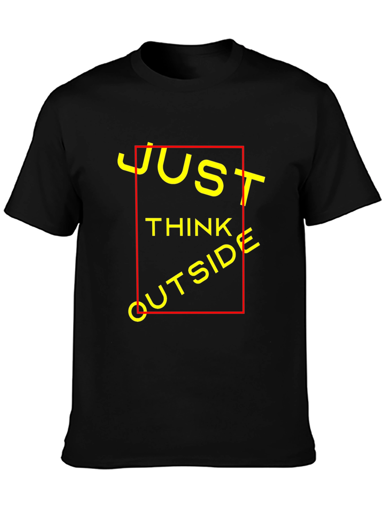 Black Just Think Outside T-Shirt - Black Crew Neck view 3