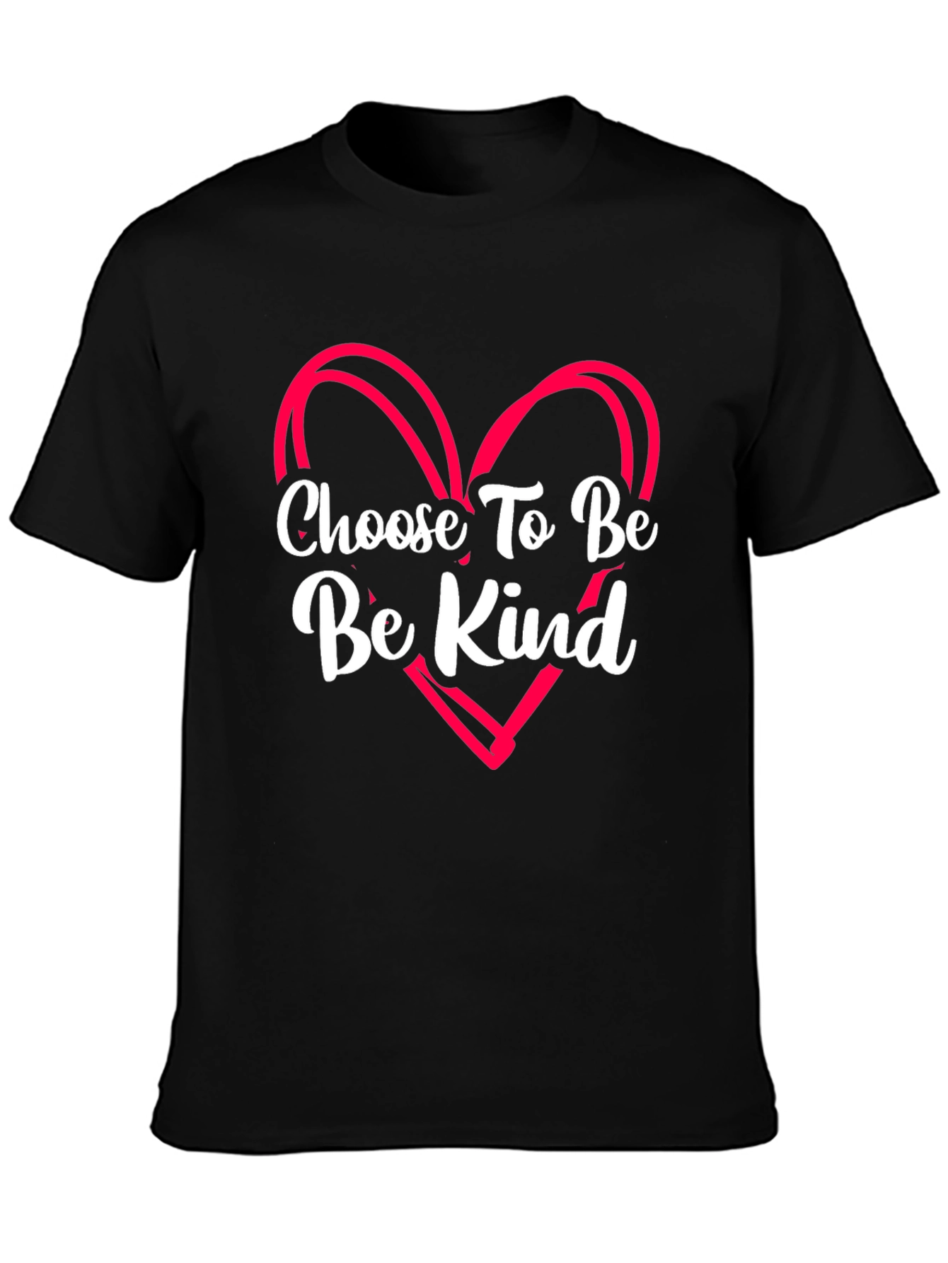 Black Choose To Be Kind Black T-Shirt with Heart view 3