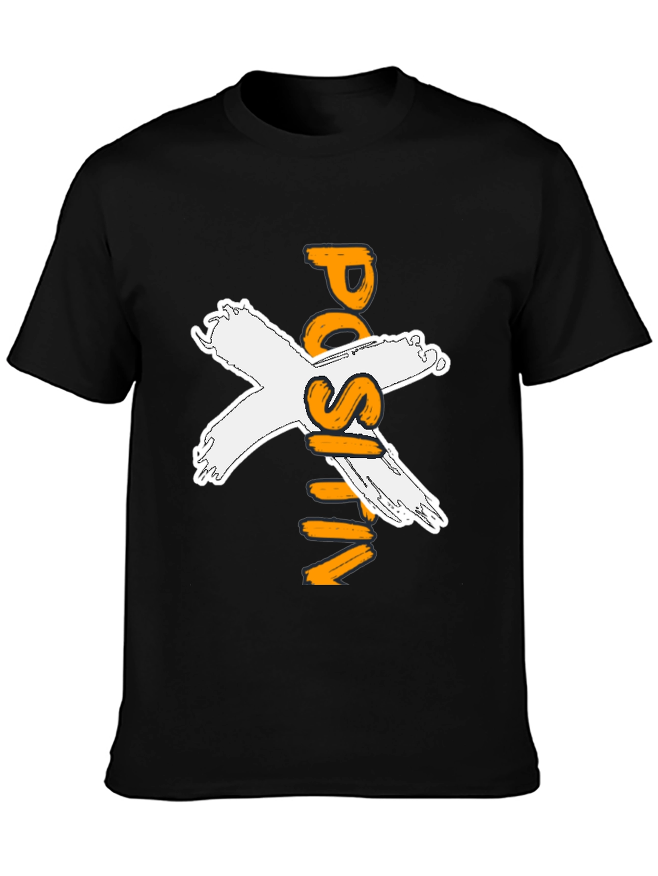 Black Positive Graphic Tee - Black Crew Neck T-Shirt view 3