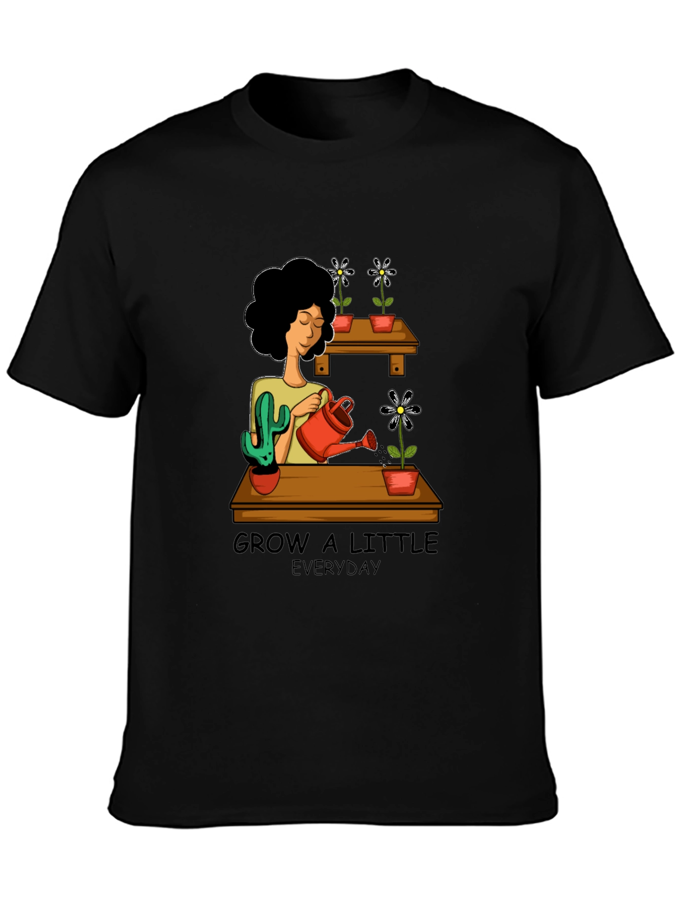 Black Grow a Little Everyday Graphic T-Shirt view 3