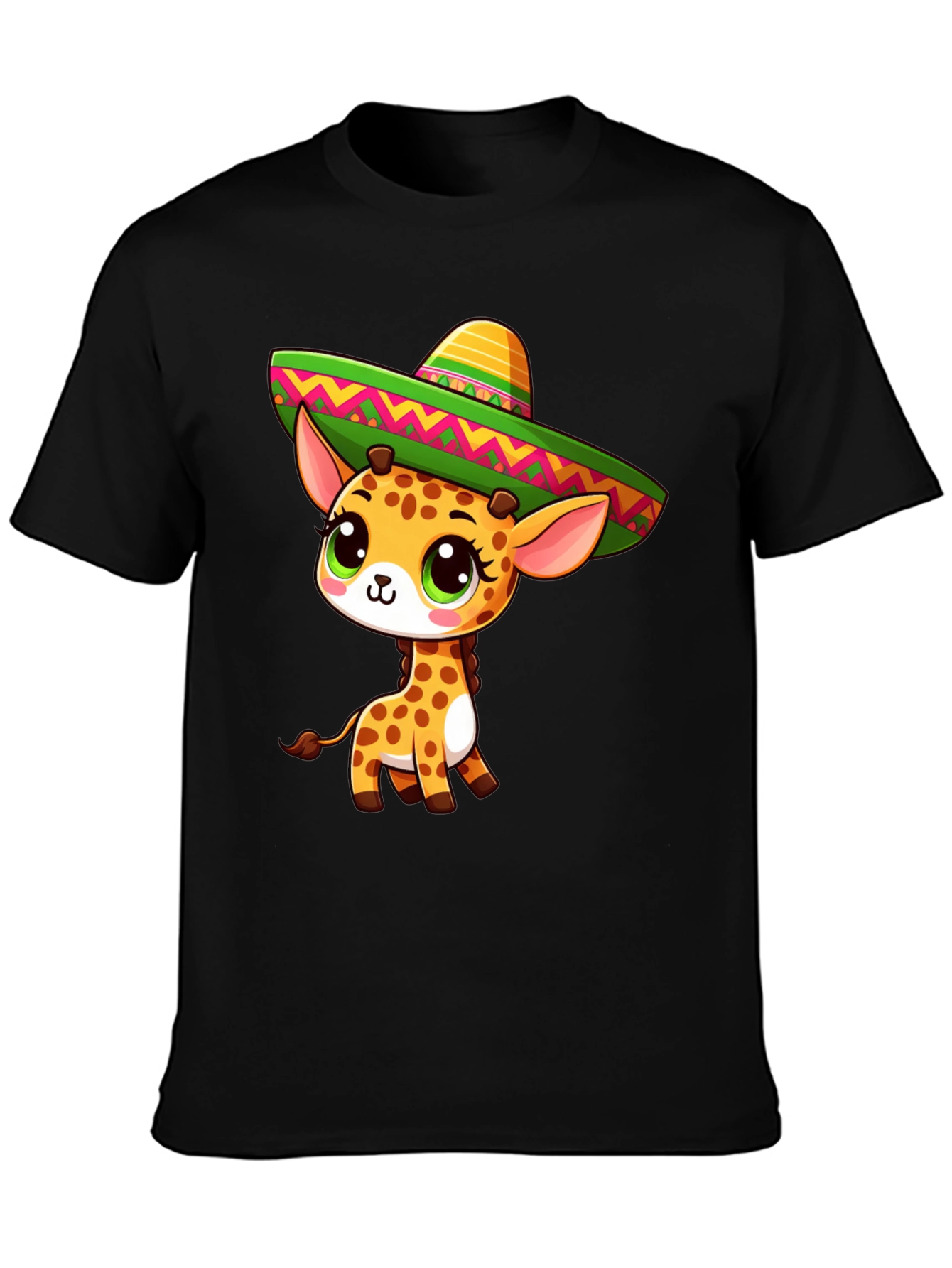 Black Giraffe Sombrero Graphic Tee view 3