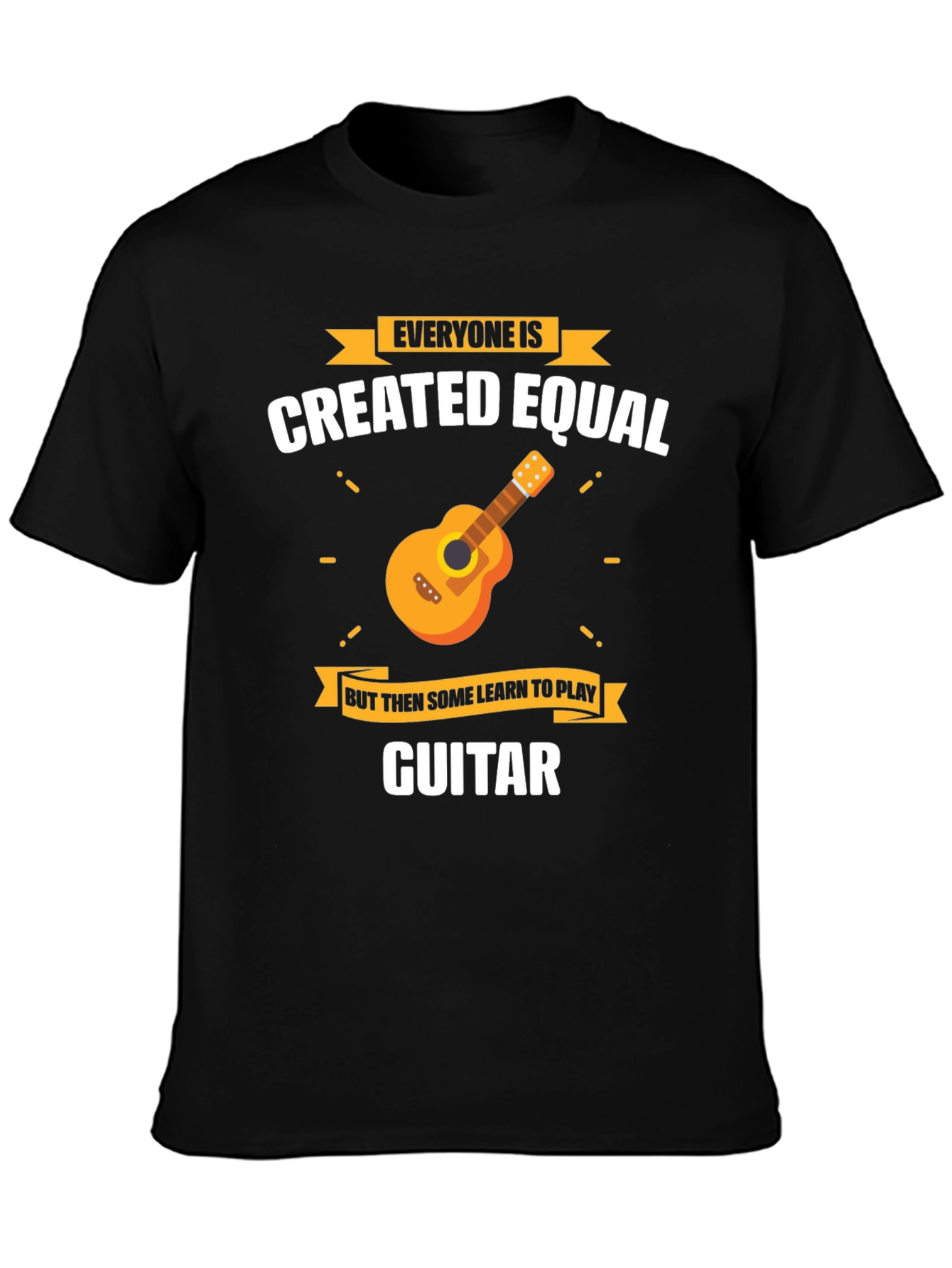 Black Funny Guitar Player T-Shirt Everyone Is Created Equal view 3