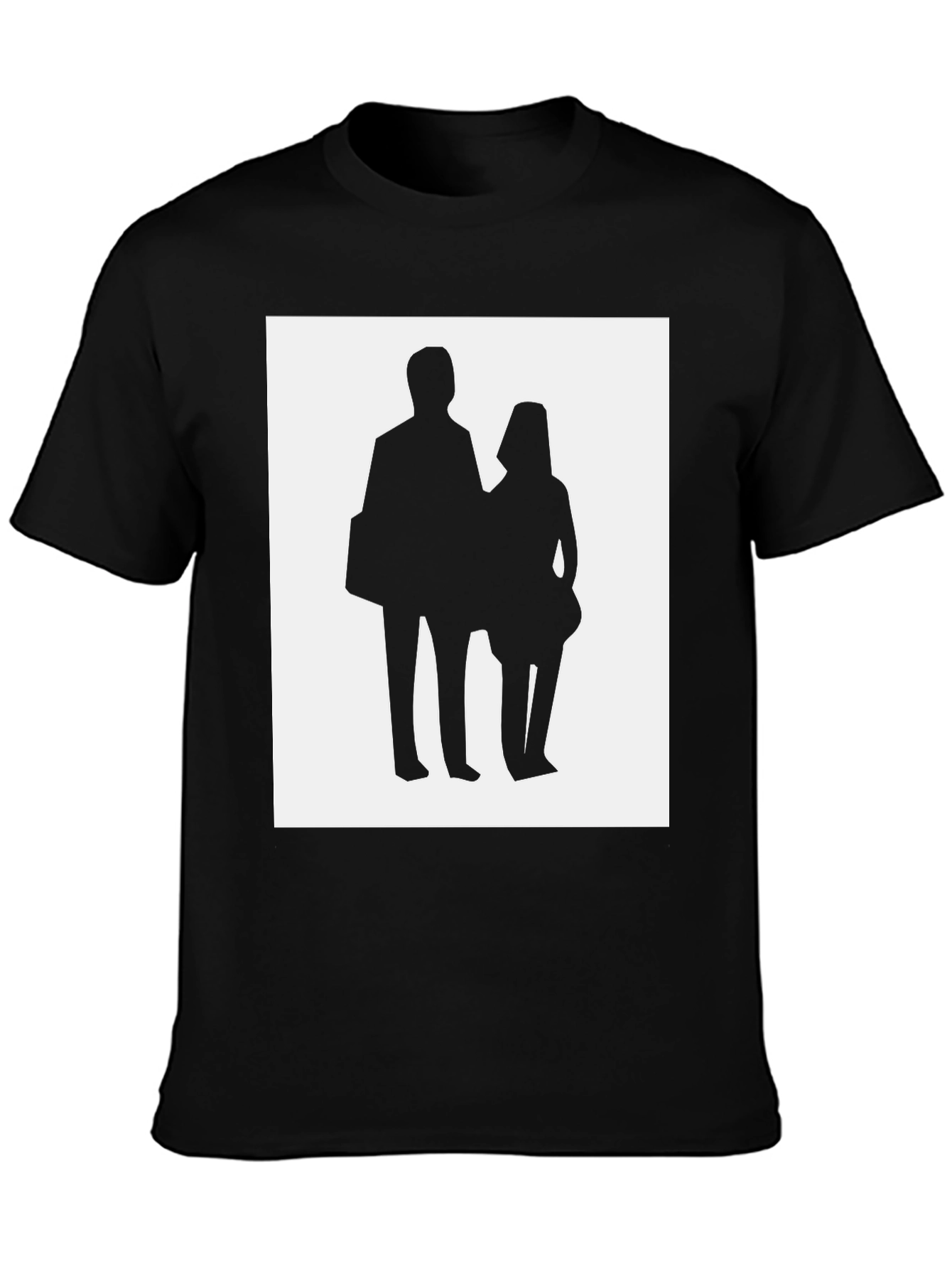 Black Silhouette Couple T-Shirt - Black view 3