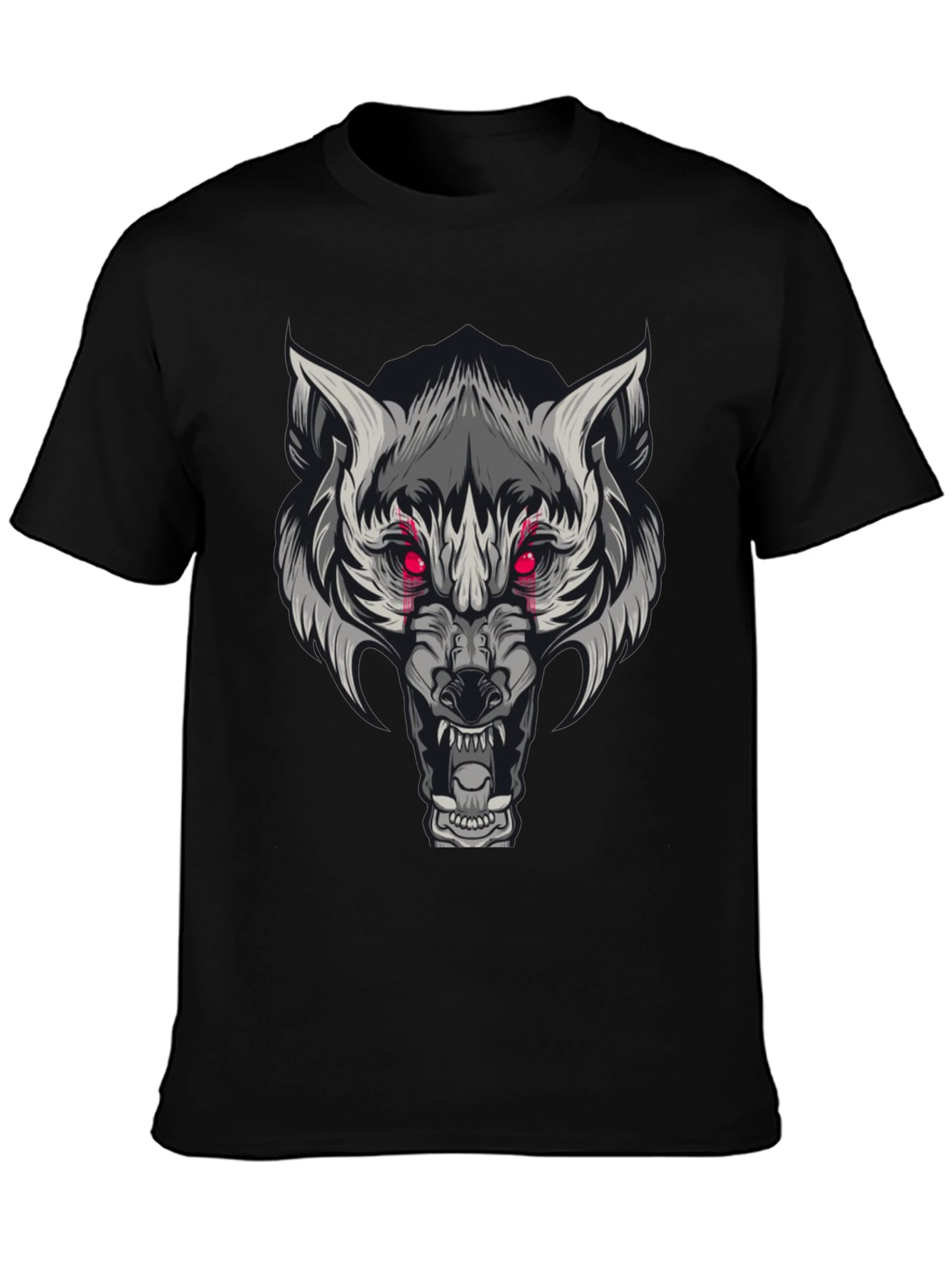 Black Wolf Graphic Print Tee - Men's Short Sleeve view 3