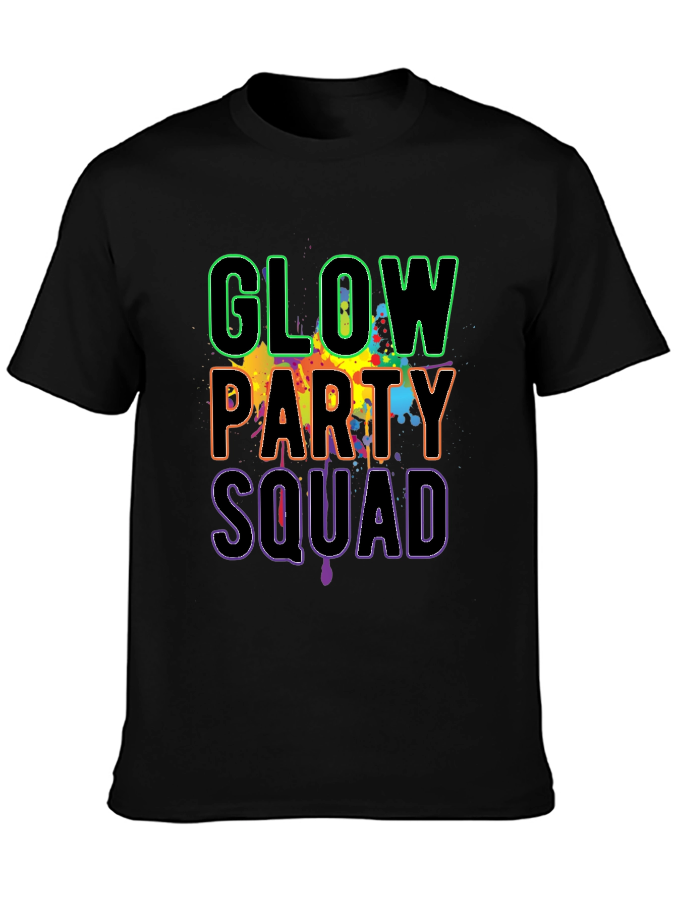 Black Glow Party Squad Graphic Tee view 3
